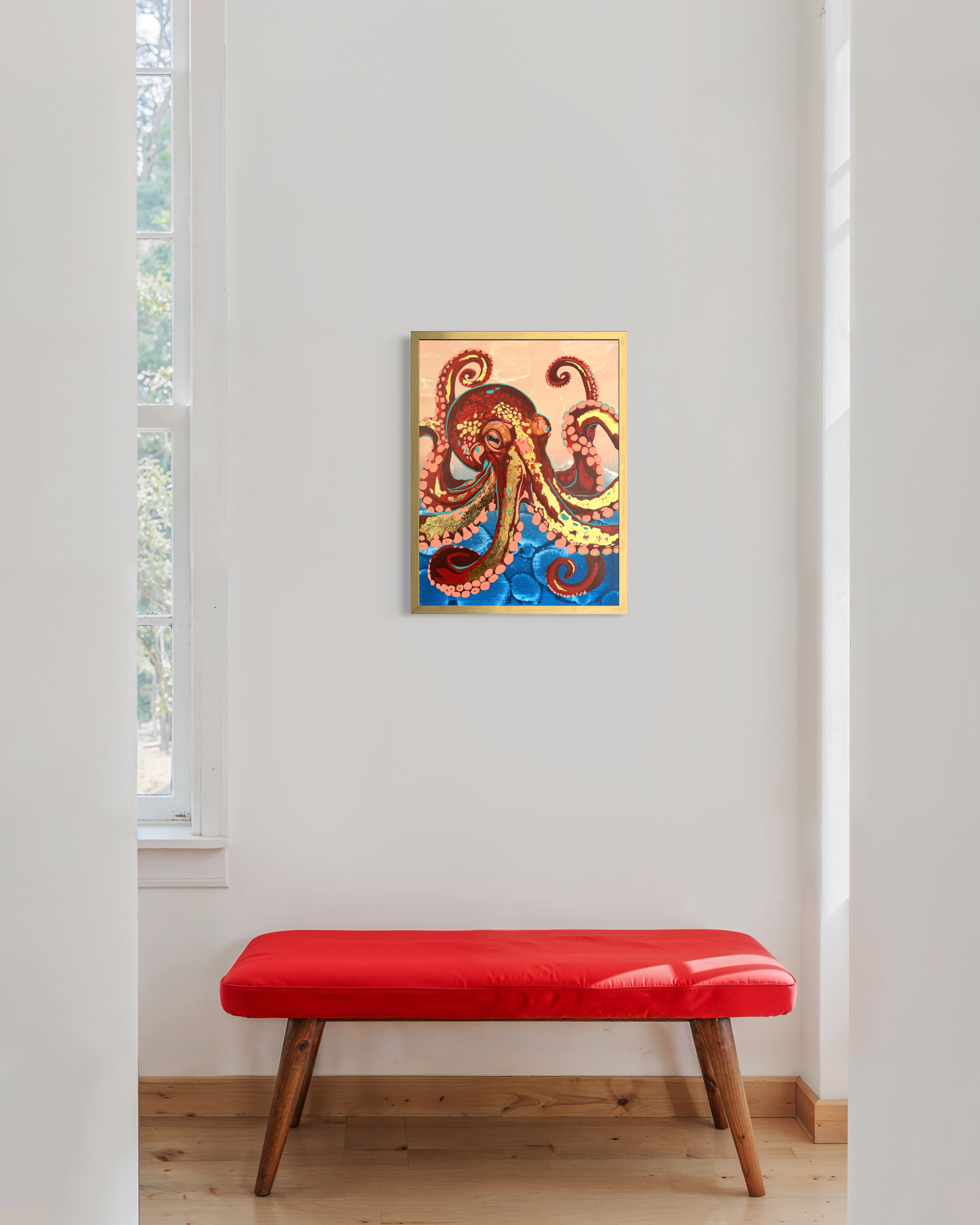 ocean inspired artwork with fluid movement and bold color