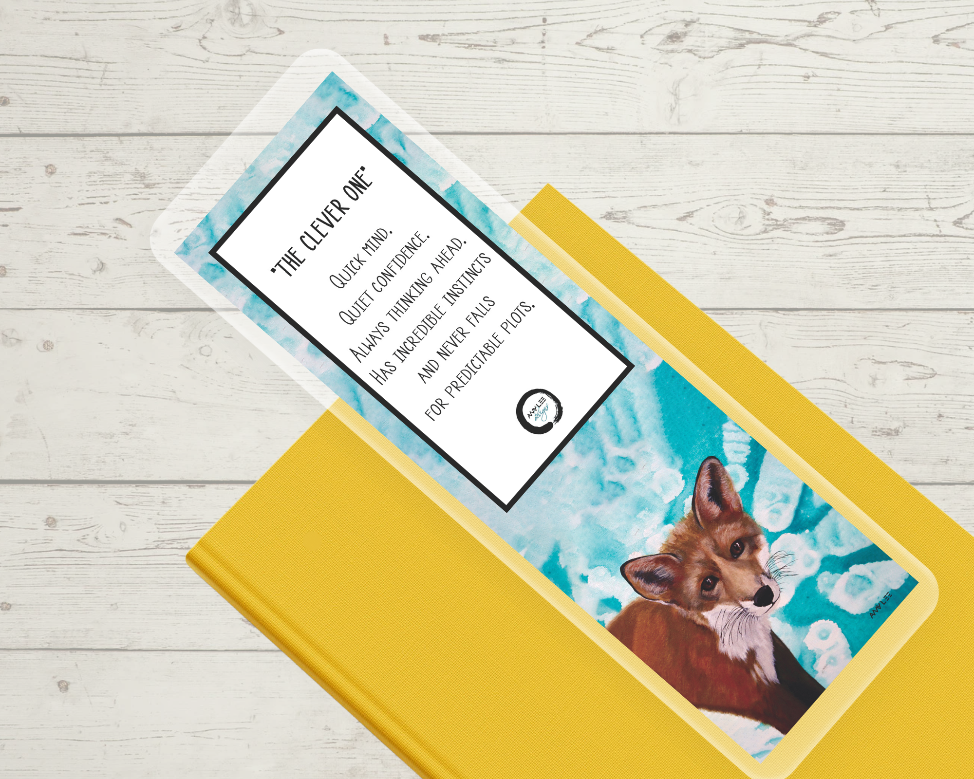 Fox_Bookmark  on yellow journal.png