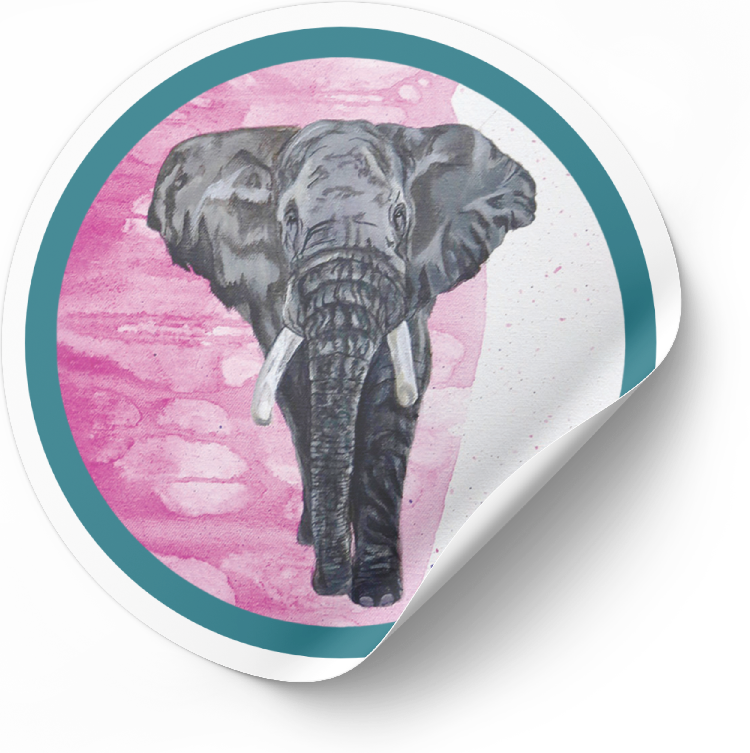 Elephant | 3" Animal Art Vinyl Sticker | Amy Lee Designs