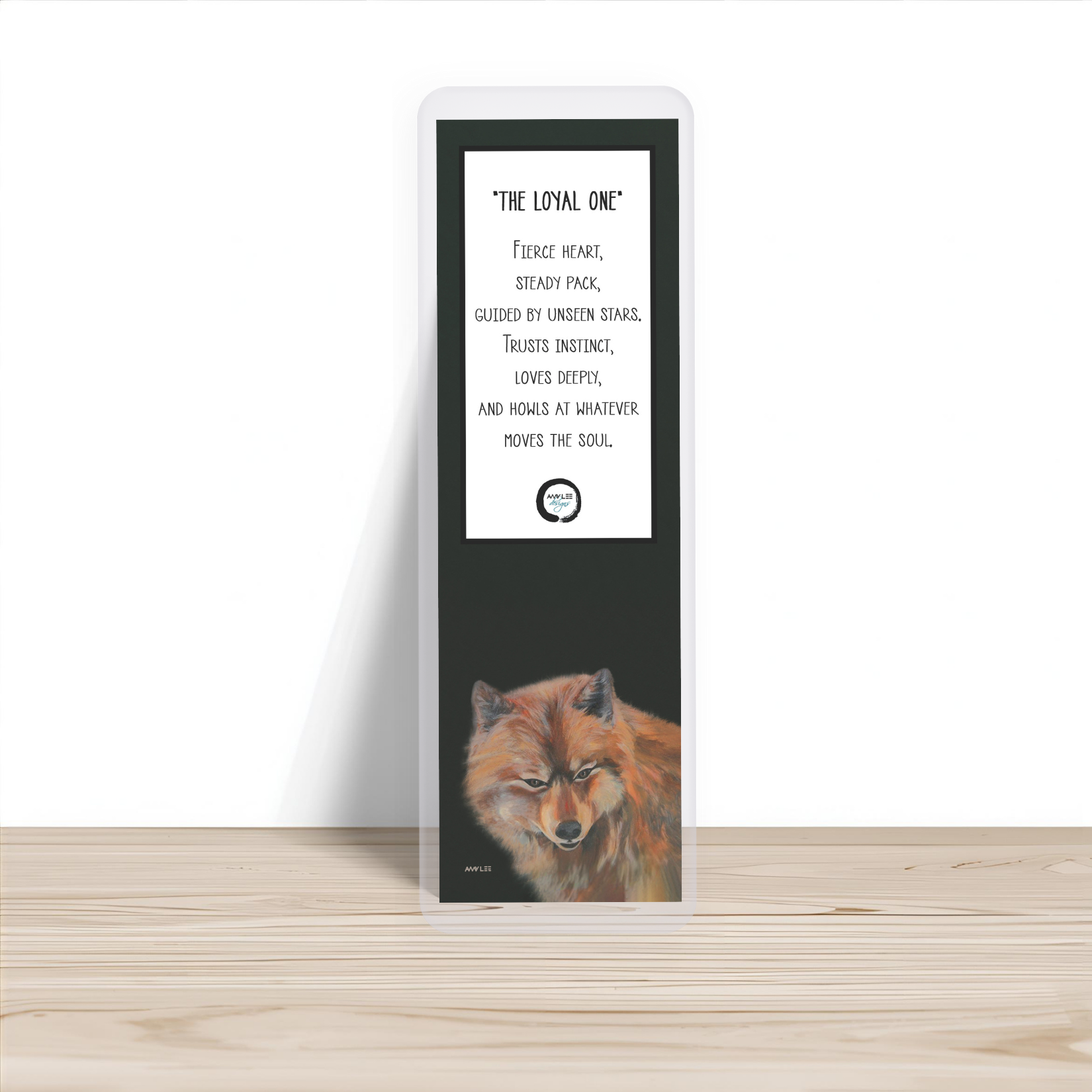 The Loyal One | Wolf Bookmark | Colorful Animal Art by Amy Lee Designs