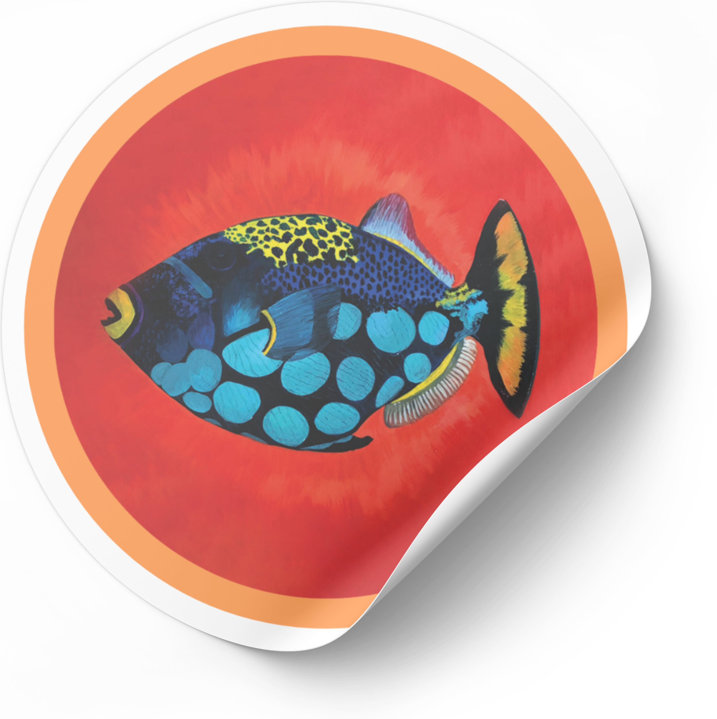 Rainbow Tropical Fish | 3" Animal Art Vinyl Sticker | Amy Lee Designs