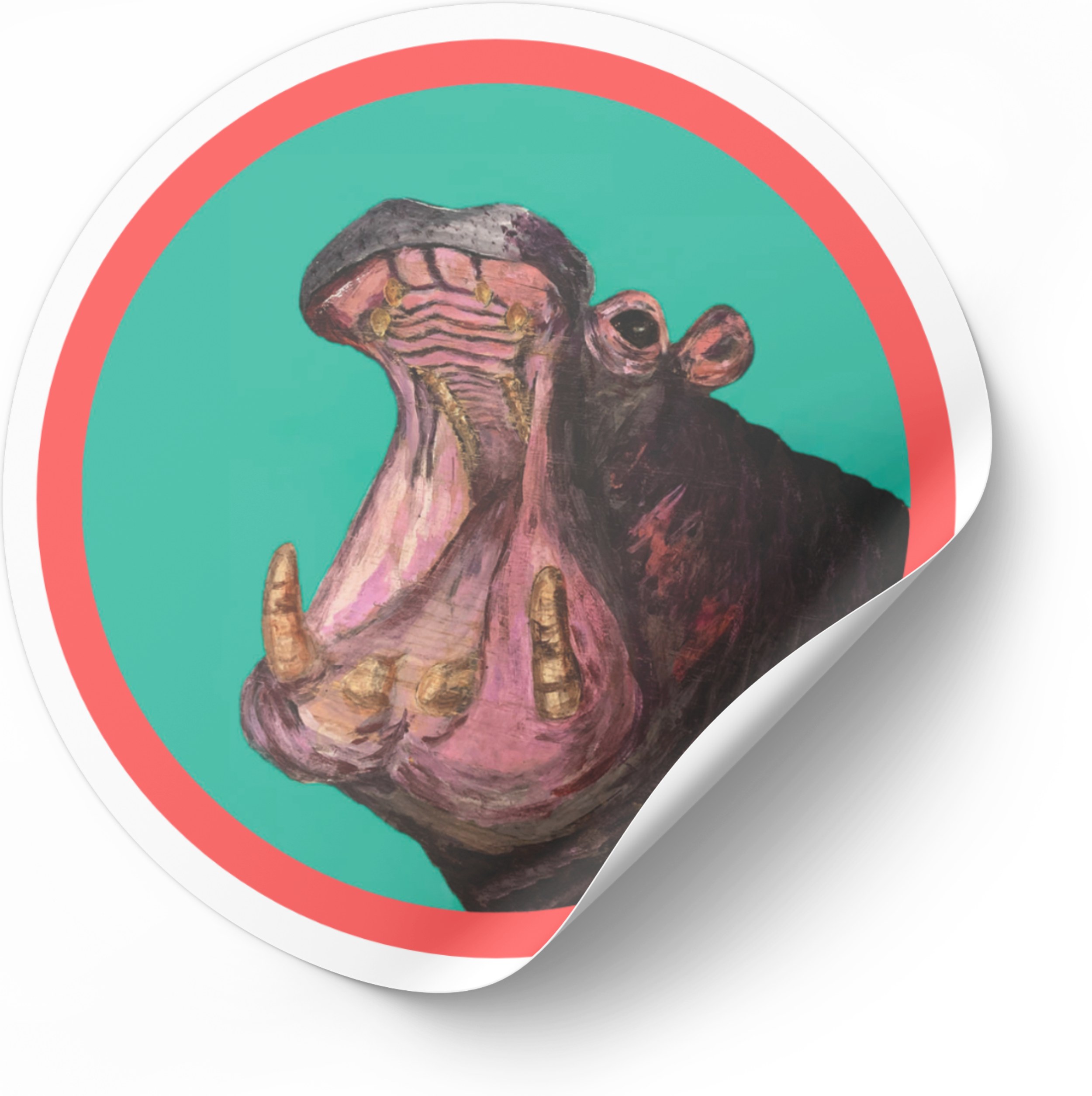 Hippo | 3" Animal Art Vinyl Sticker | Amy Lee Designs