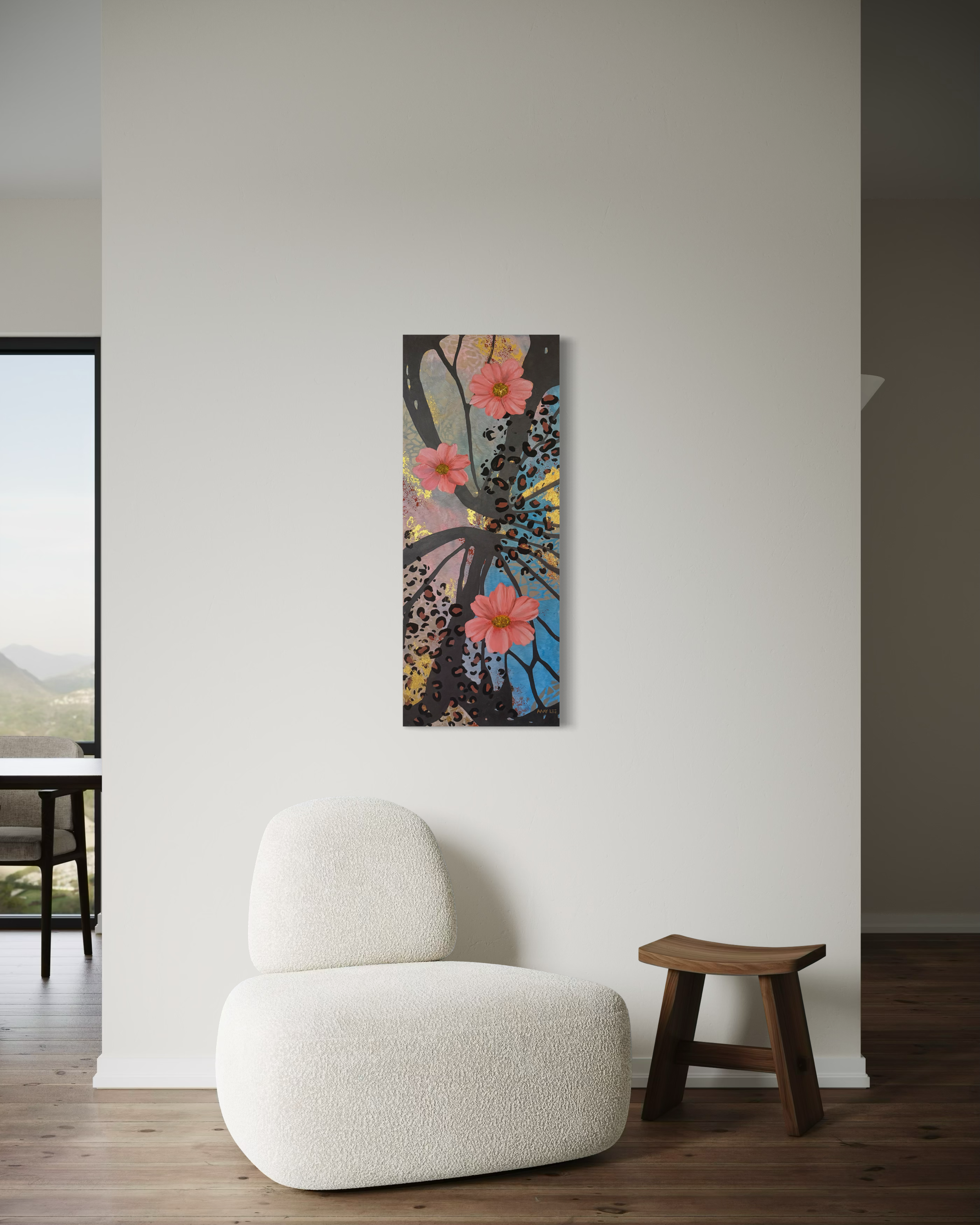 statement vertical canvas art for living room or entryway