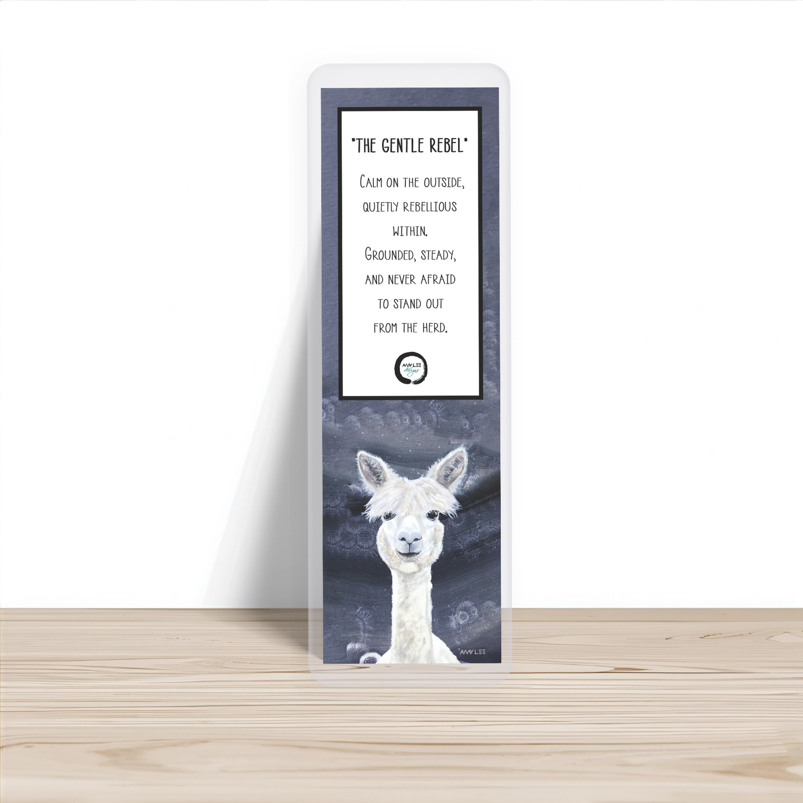 The Gentle Rebel | Alpaca Bookmark | Colorful Animal Art by Amy Lee Designs