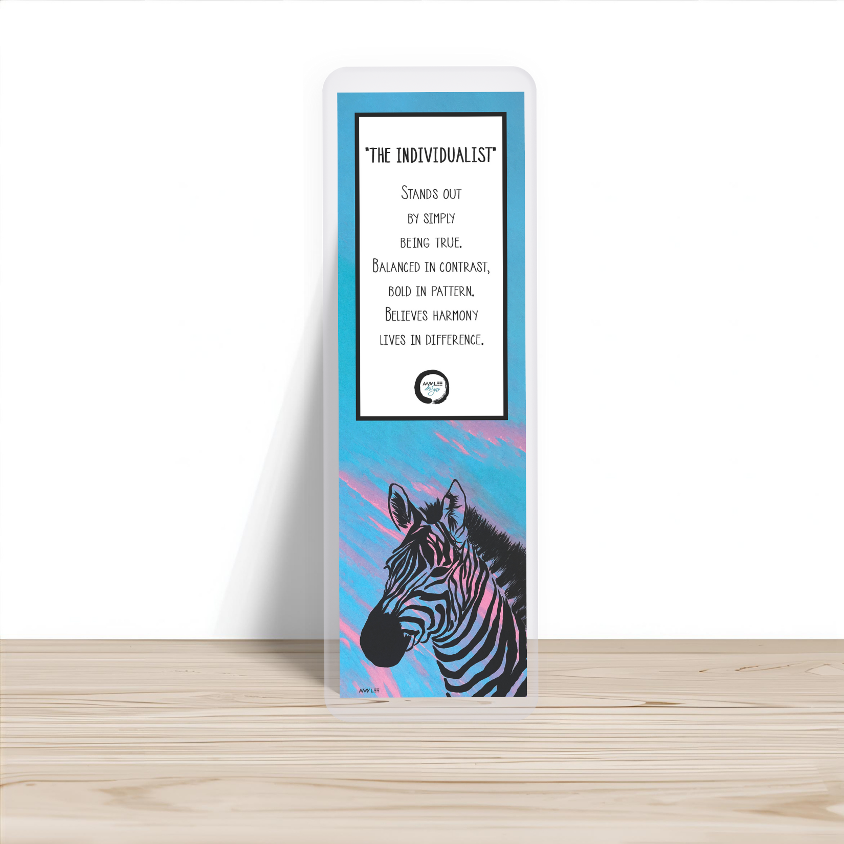The Individualist | Zebra Bookmark | Colorful Animal Art by Amy Lee Designs