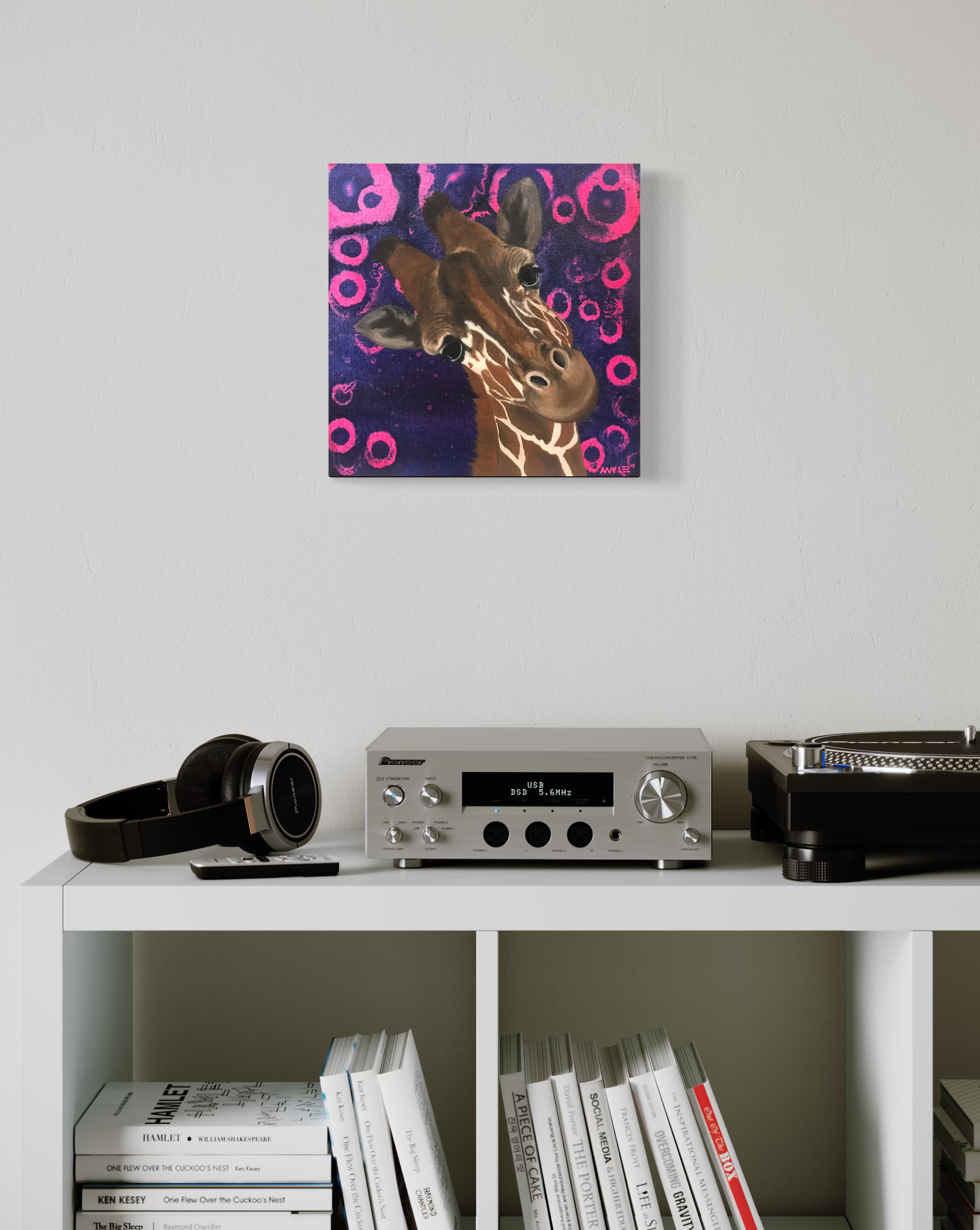 Giraffe wall art original acrylic painting animal artwork