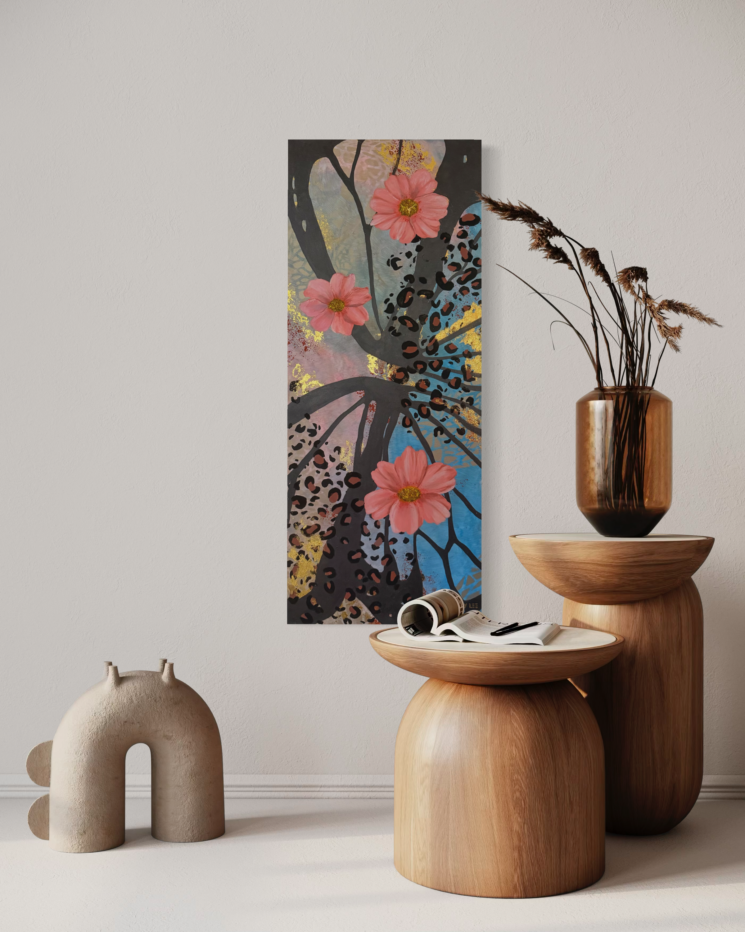 statement vertical canvas art for living room or entryway