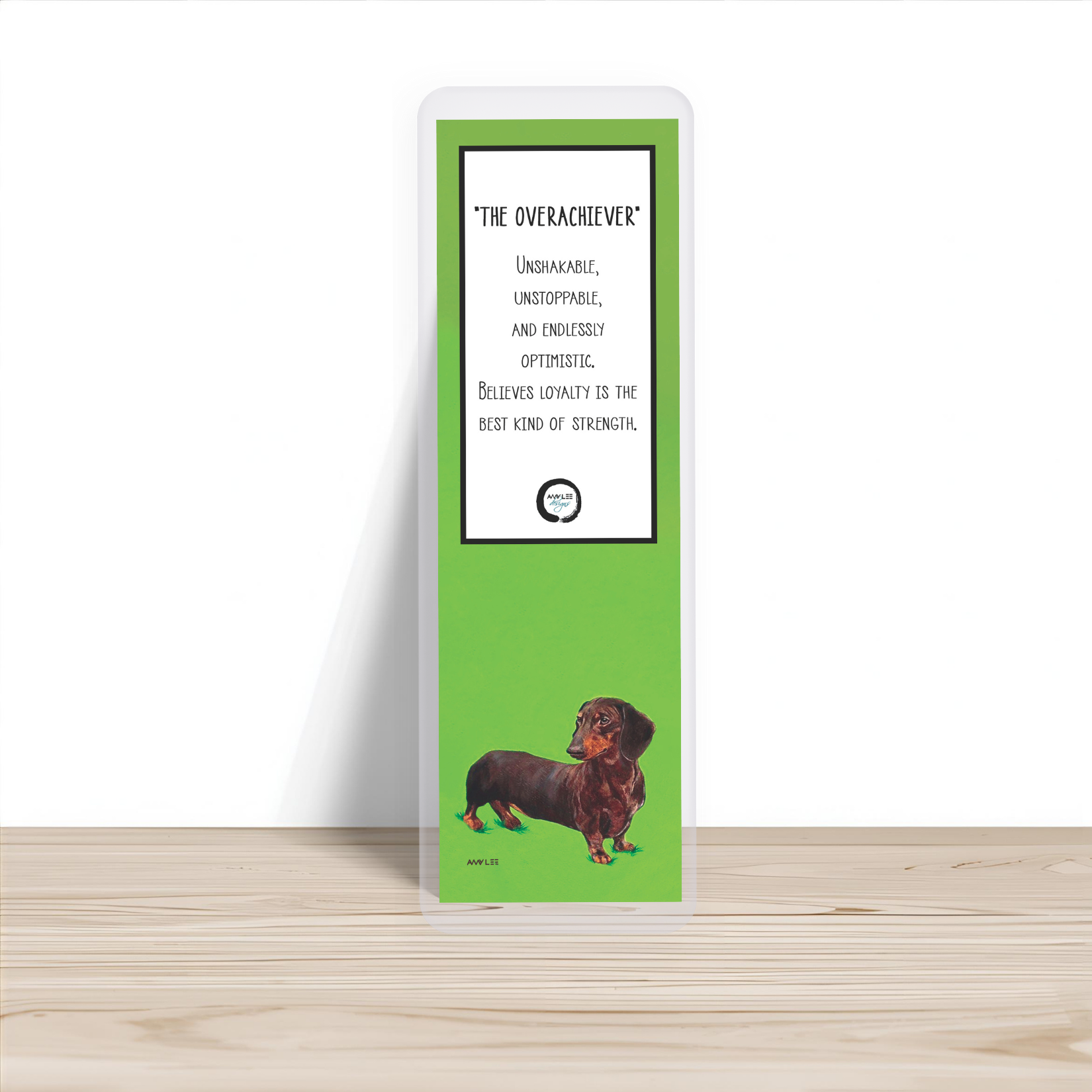 The Overachiever | Dachshund Dog Bookmark | Colorful Animal Art by Amy Lee Designs