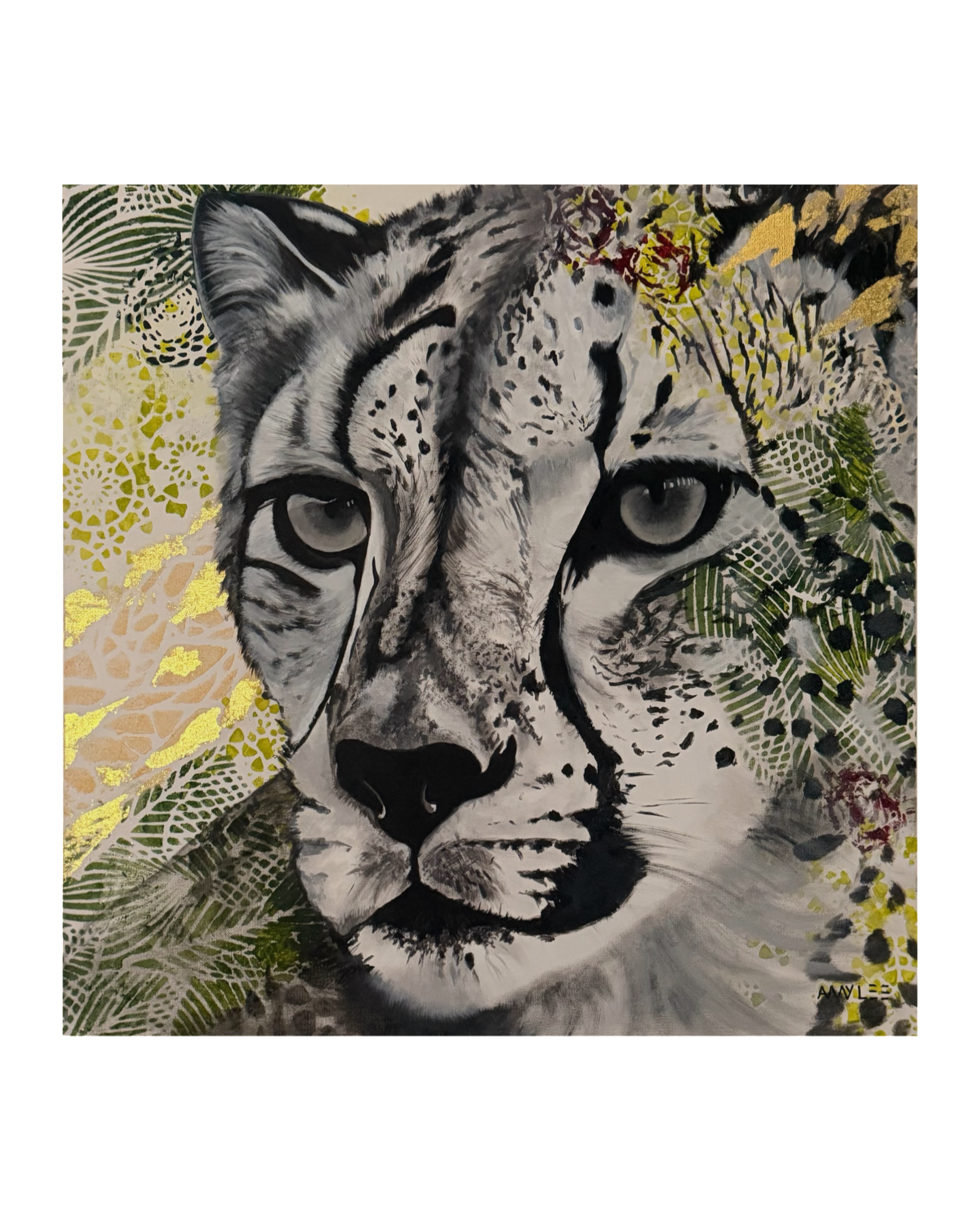 "Lady", Cheetah Painting, Original Acrylic Art, 24" x 24", Gallery Wrapped