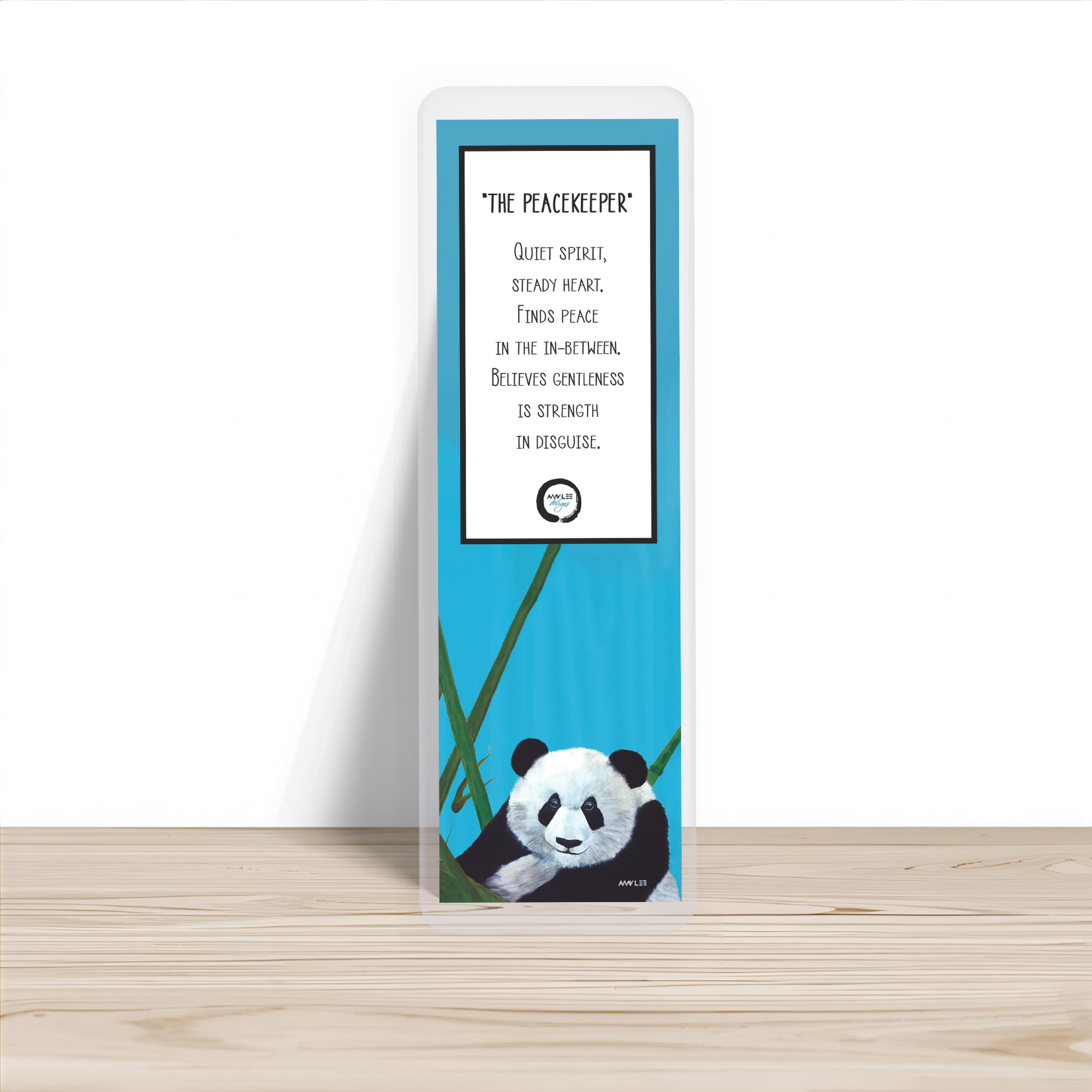 The Peacekeeper | Panda Bookmark | Colorful Animal Art by Amy Lee Designs