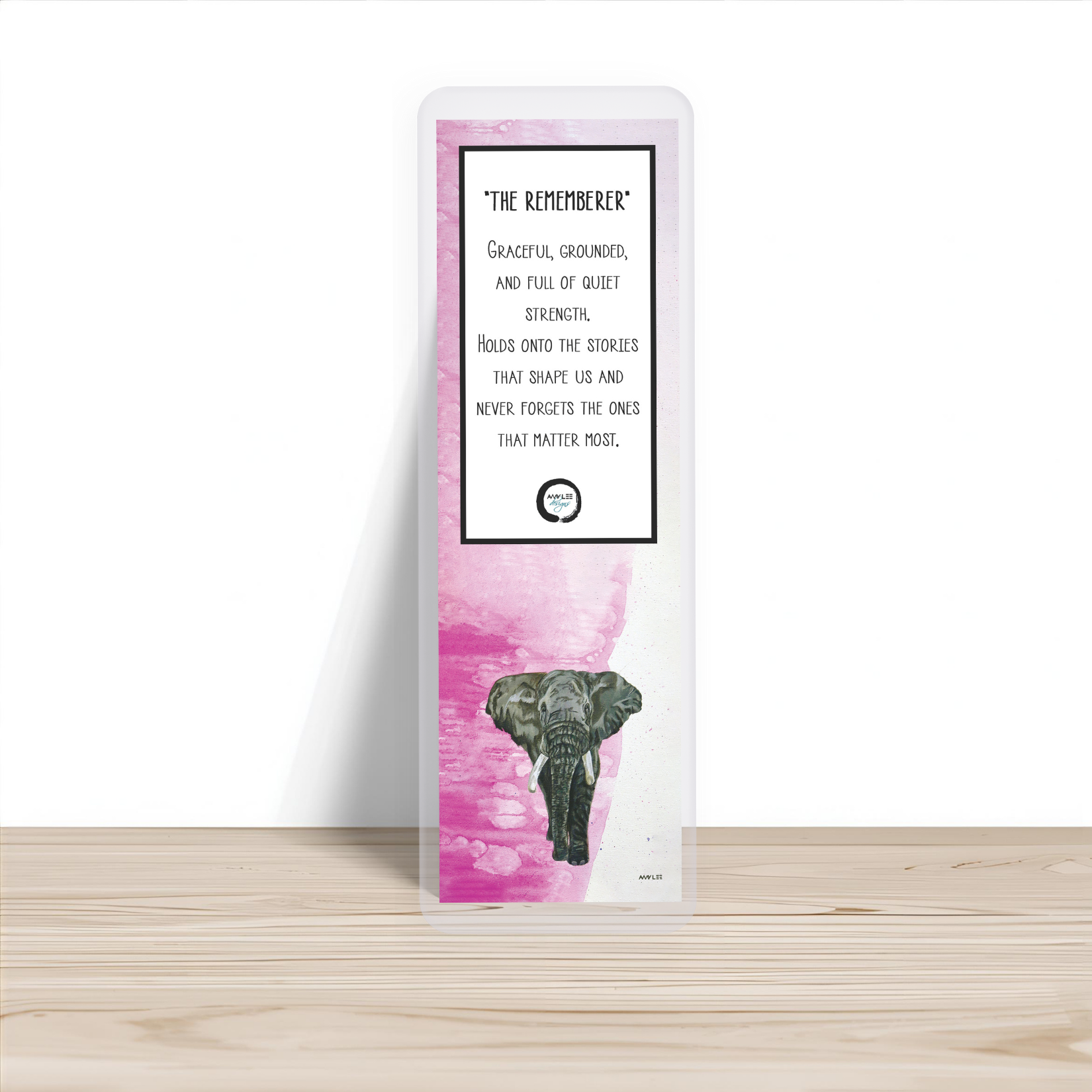 The Rememberer | Elephant Bookmark | Colorful Animal Art by Amy Lee Designs