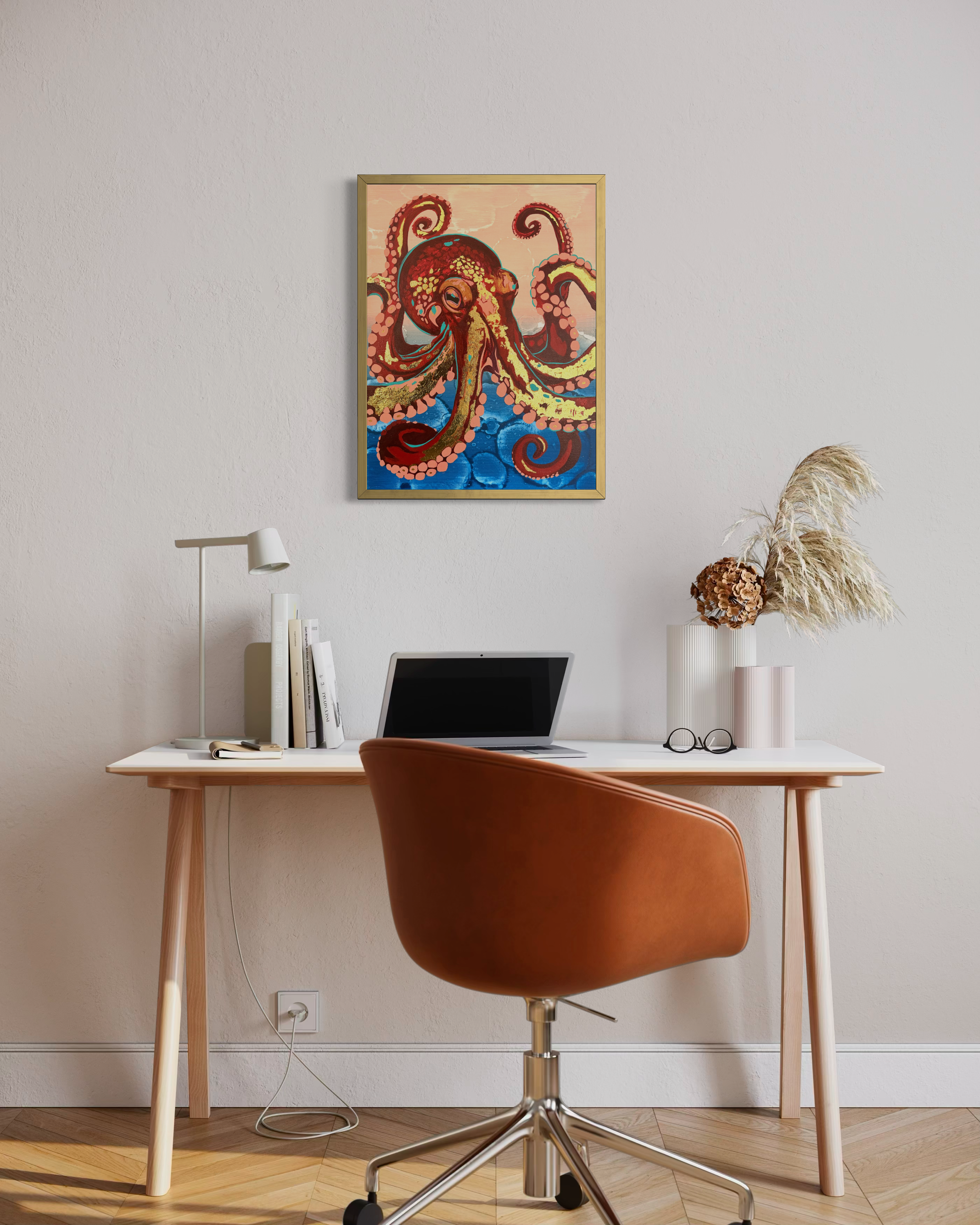 colorful marine life painting for living room or office