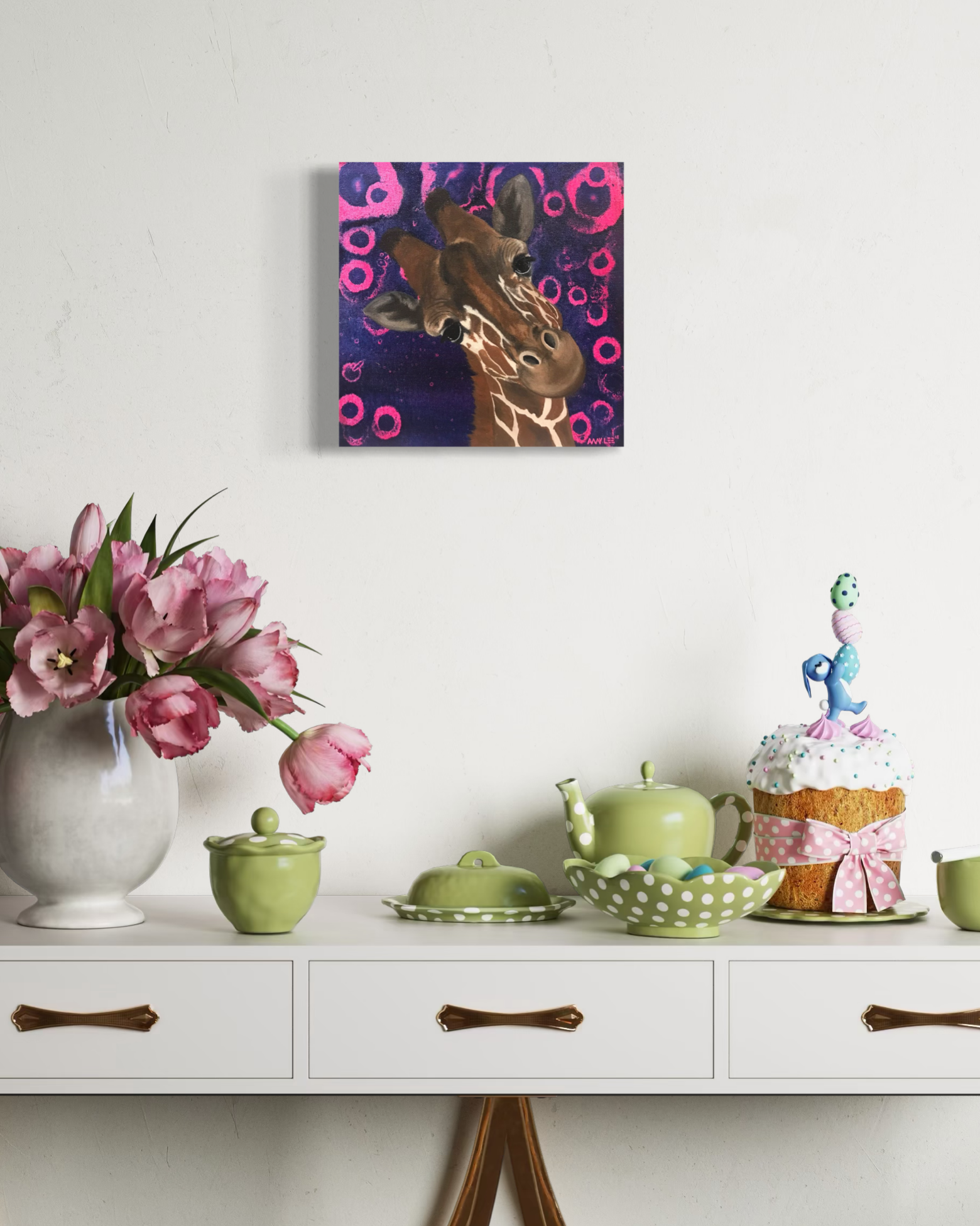 expressive animal portrait original art small canvas