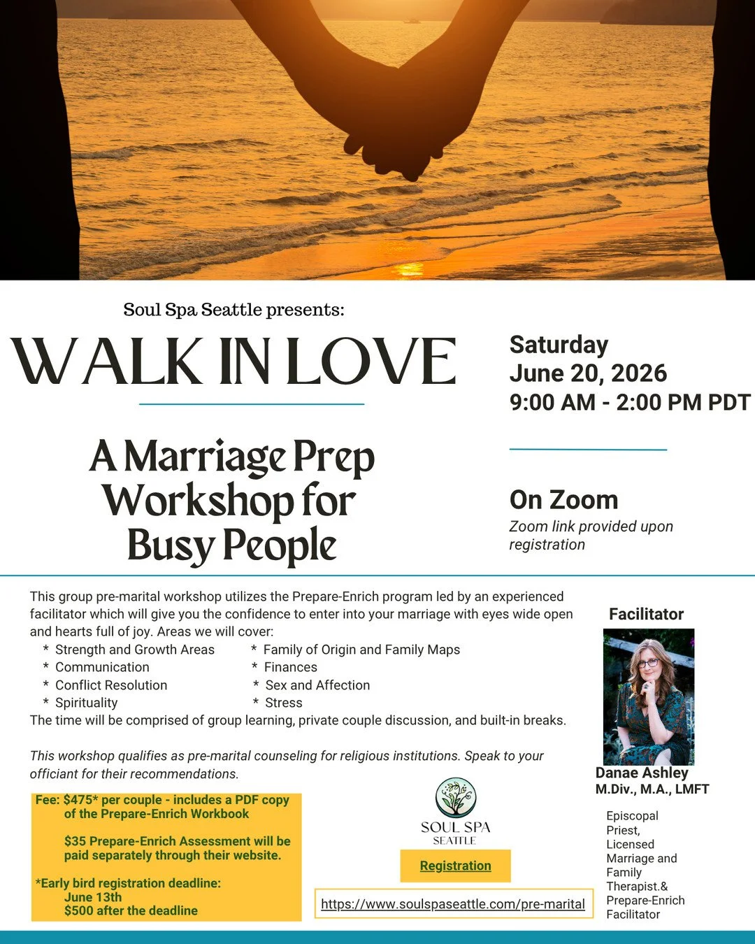 Calling all engaged and busy couples! Join our next WALK IN LOVE session on June 20 @ 9:00-2:00 via Zoom. This is your chance to prioritize your relationship and prepare for a beautiful life together. Sign up today! 🎉🙌