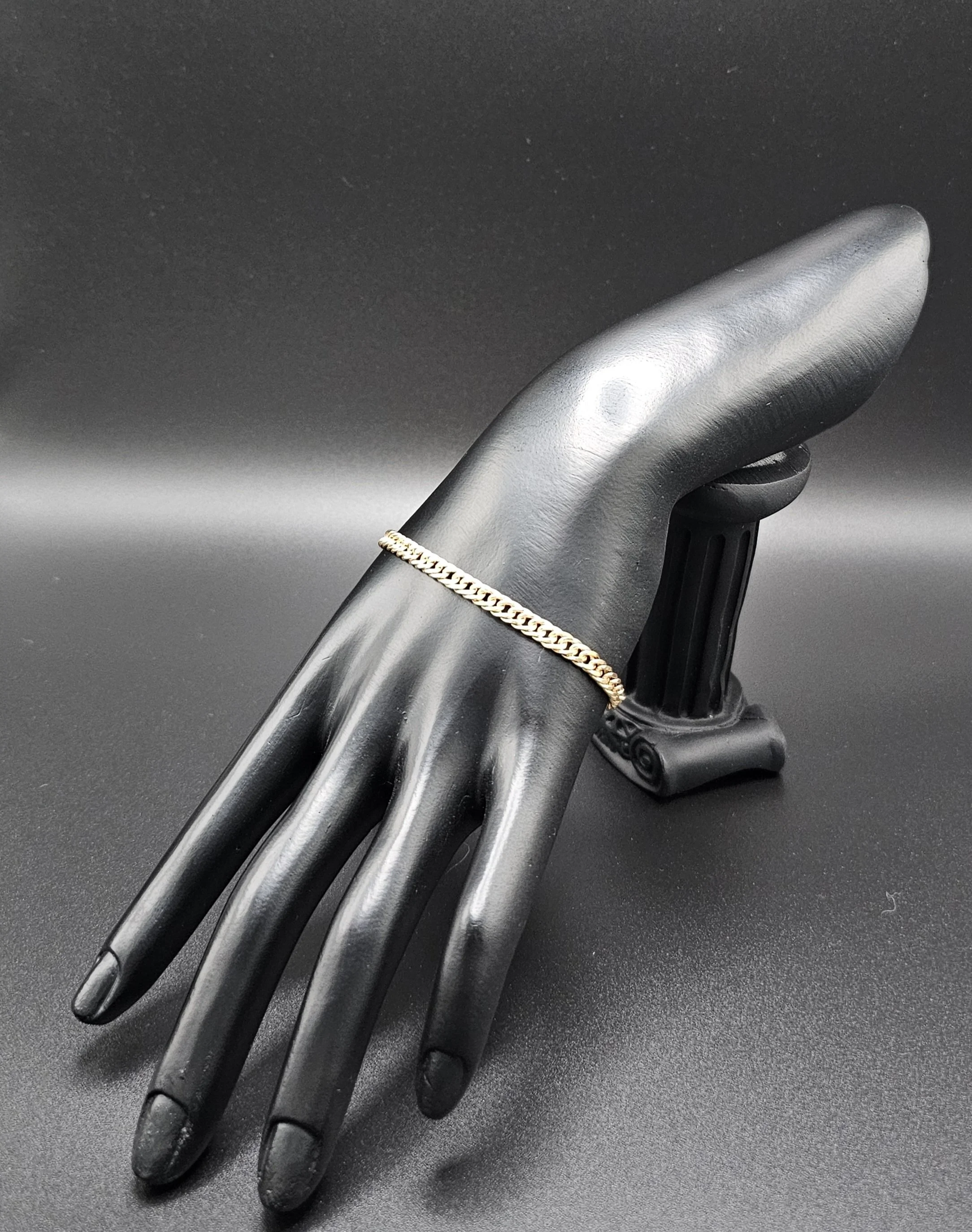 18K Gold Curb Chain Bracelet Unisex-