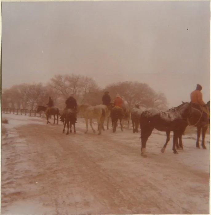 The final day, in a blizzard and -18°F weather, outside Santa Fe, NM. November 27, 1976.