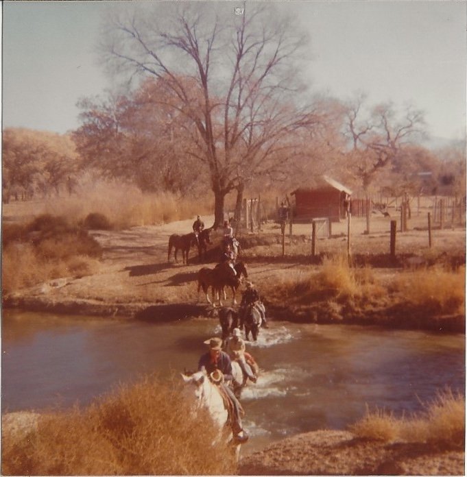 Crossing the Rio Grande River near Albuquerque, NM. November 25, 1976.