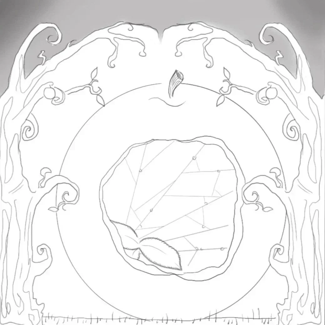 My initial sketch, inspired by the movie cover