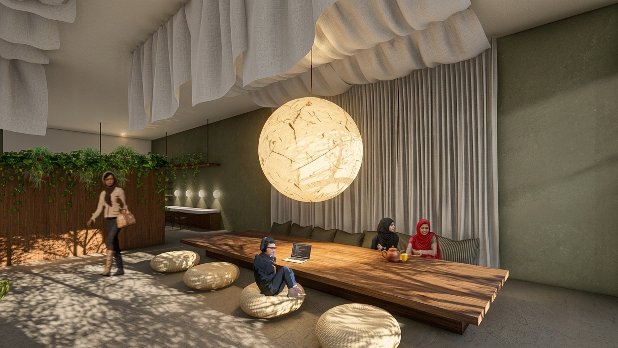 Render of co-working space