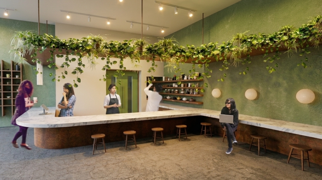 Render of cafe space