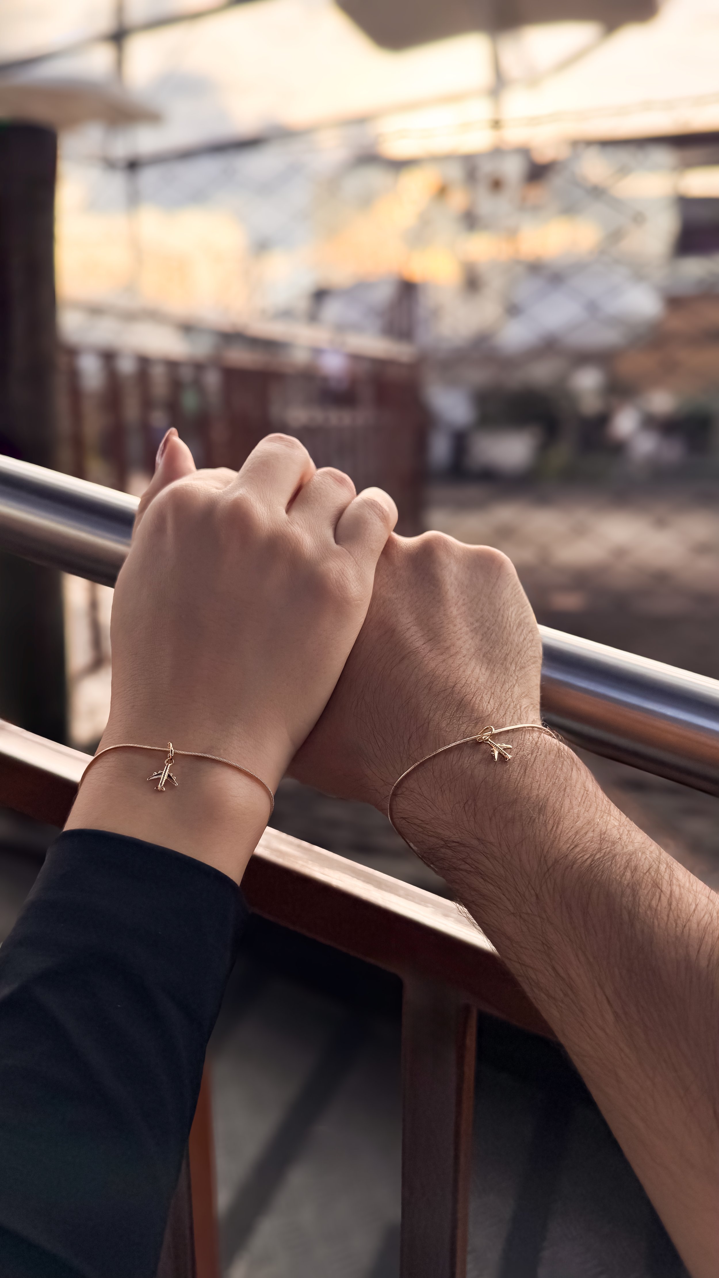 Pulseras Cola de Ratón en Oro laminado 18k Para Pareja
