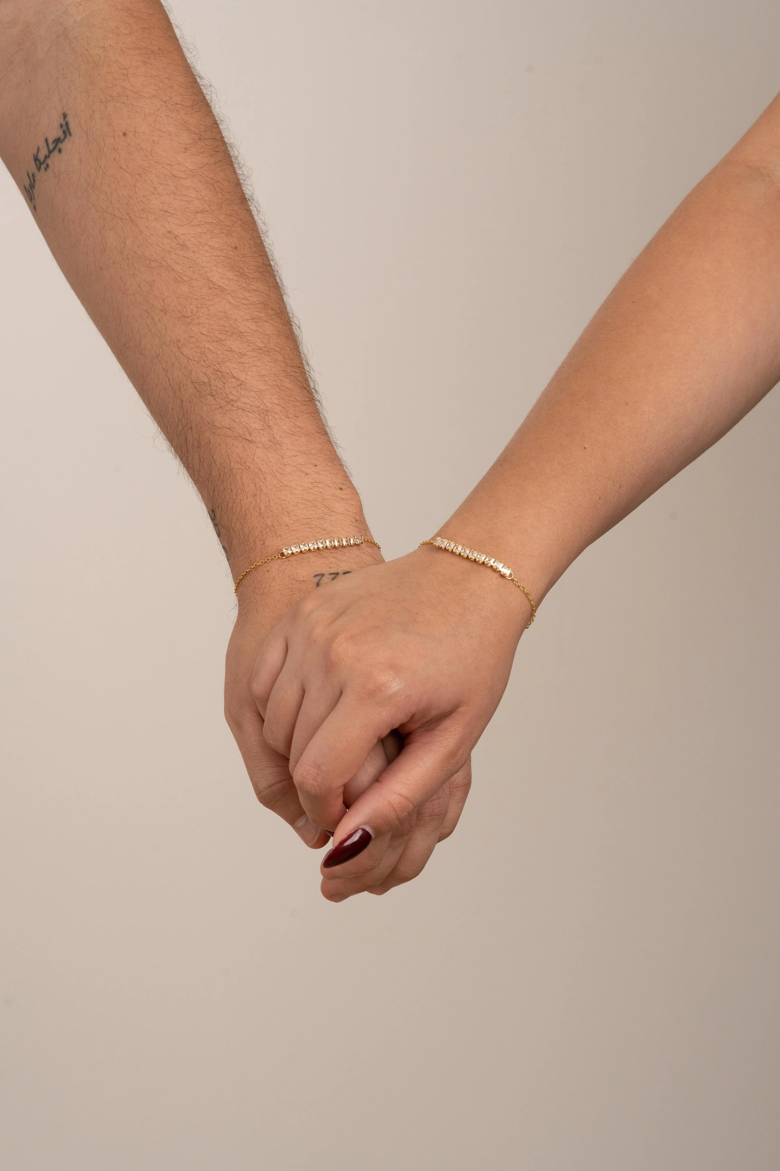 Pulseras Tennis Line en Oro laminado 18k Para Pareja