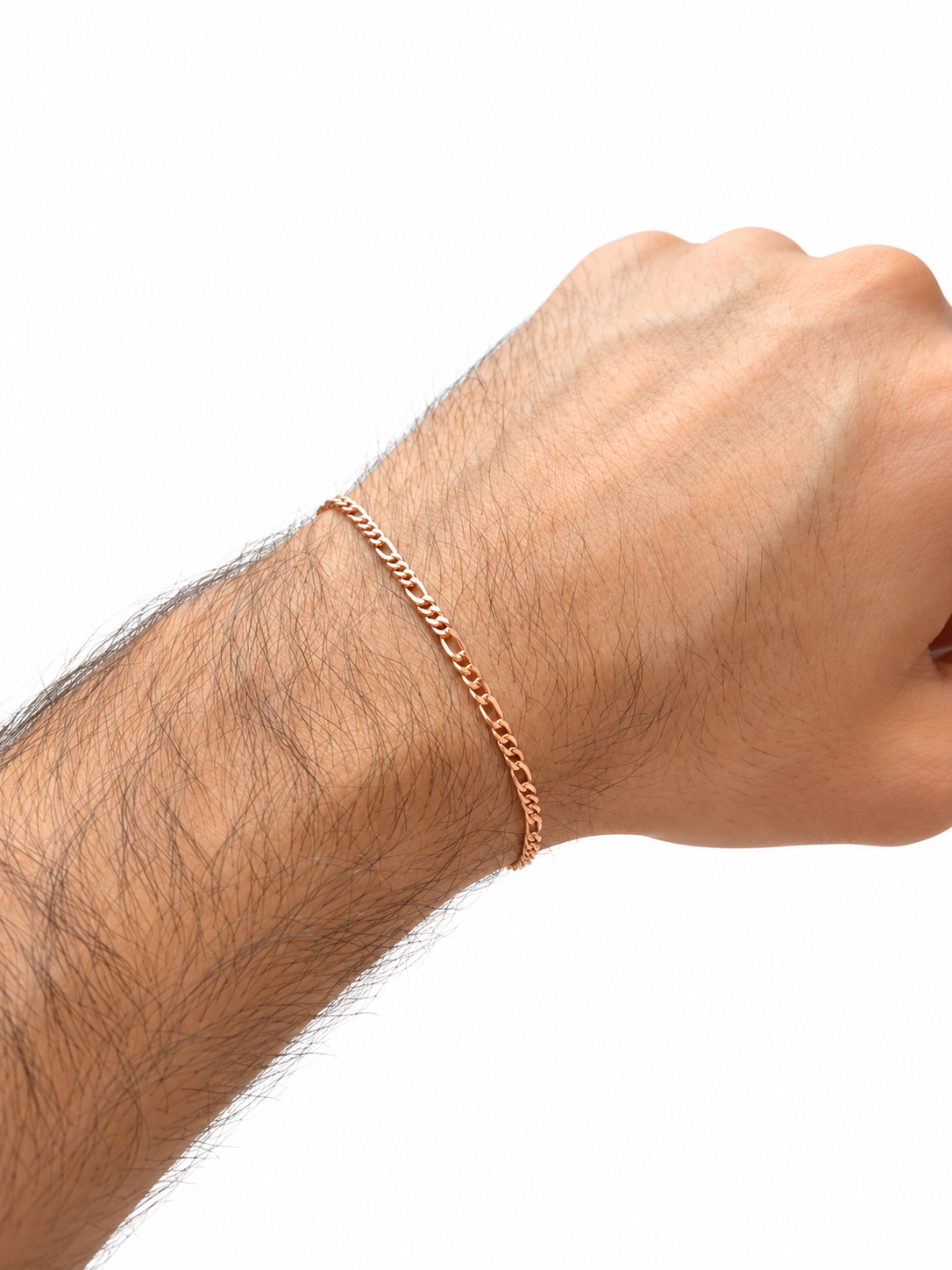 Pulsera Fígaro en Oro Rosa Laminado 18k