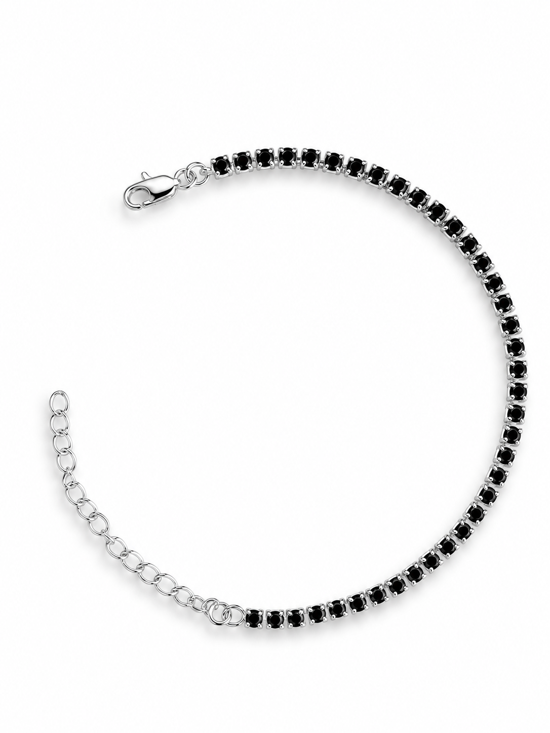 PULSERA TENNIS UNIDAD PLATA NEGRO.png