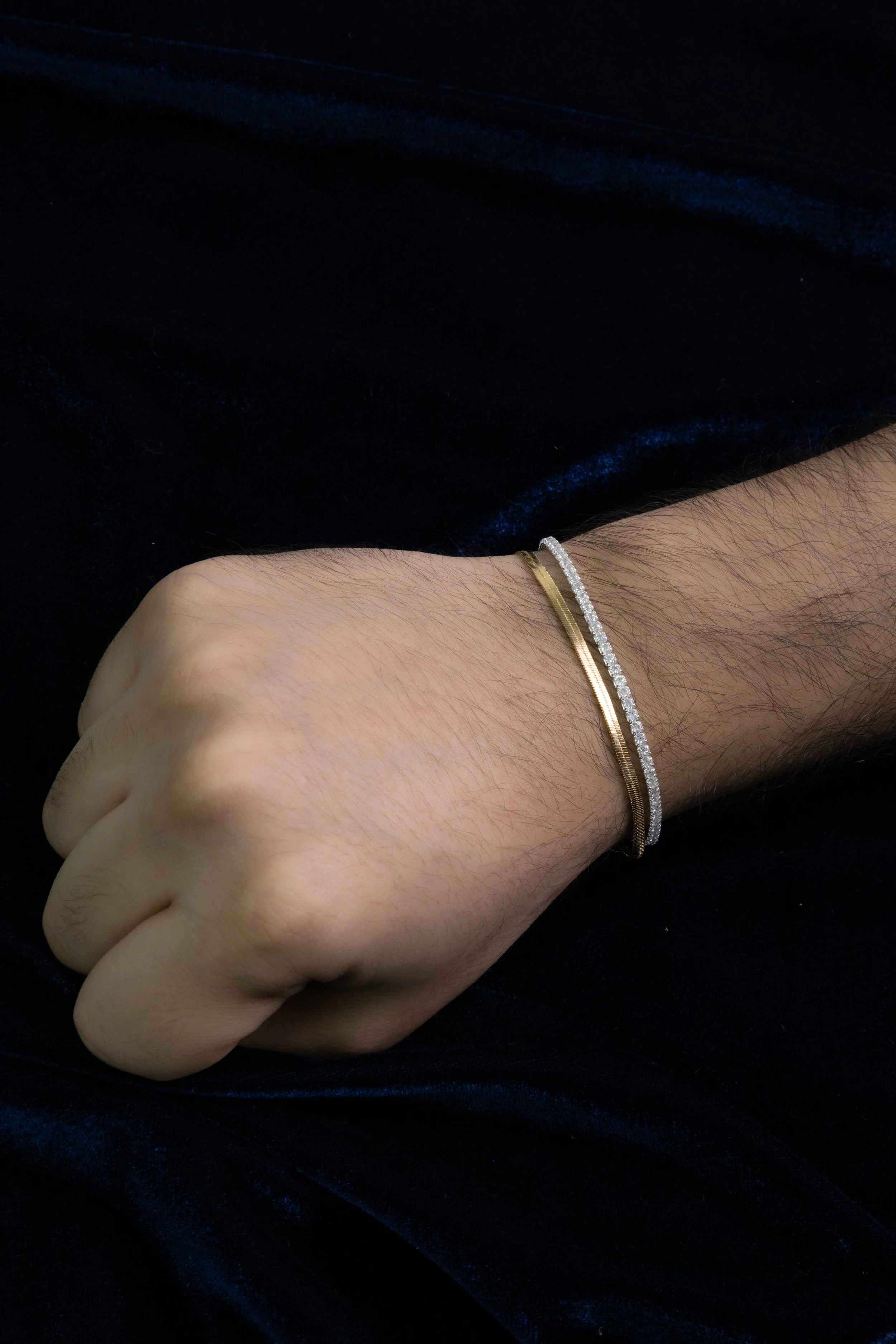 Combo Pulsera Oasis en oro laminado 18k + Pulsera tennis en plata ley 925