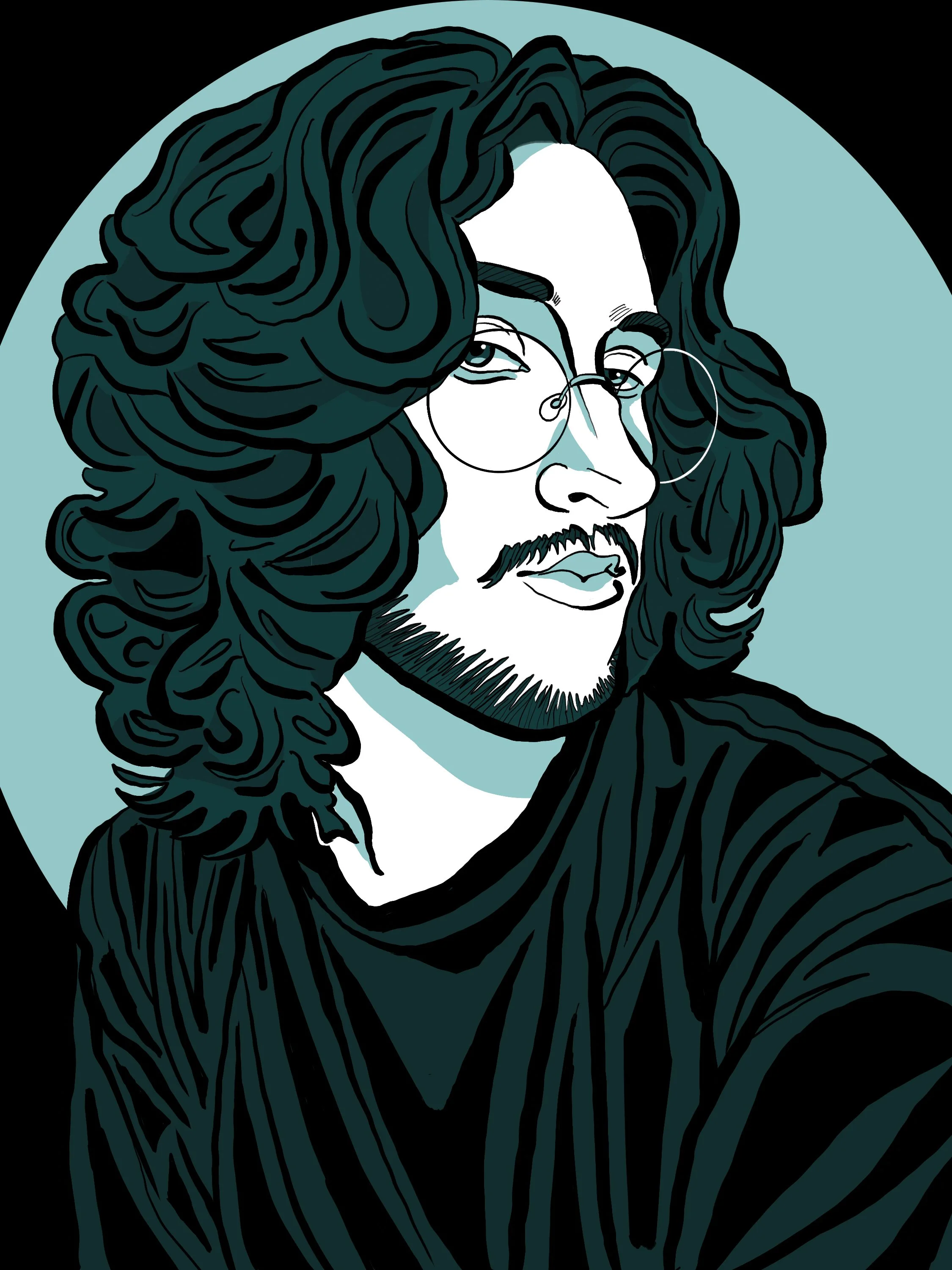 Self Portrait for Salesmen After Hours (Ink and Digital)