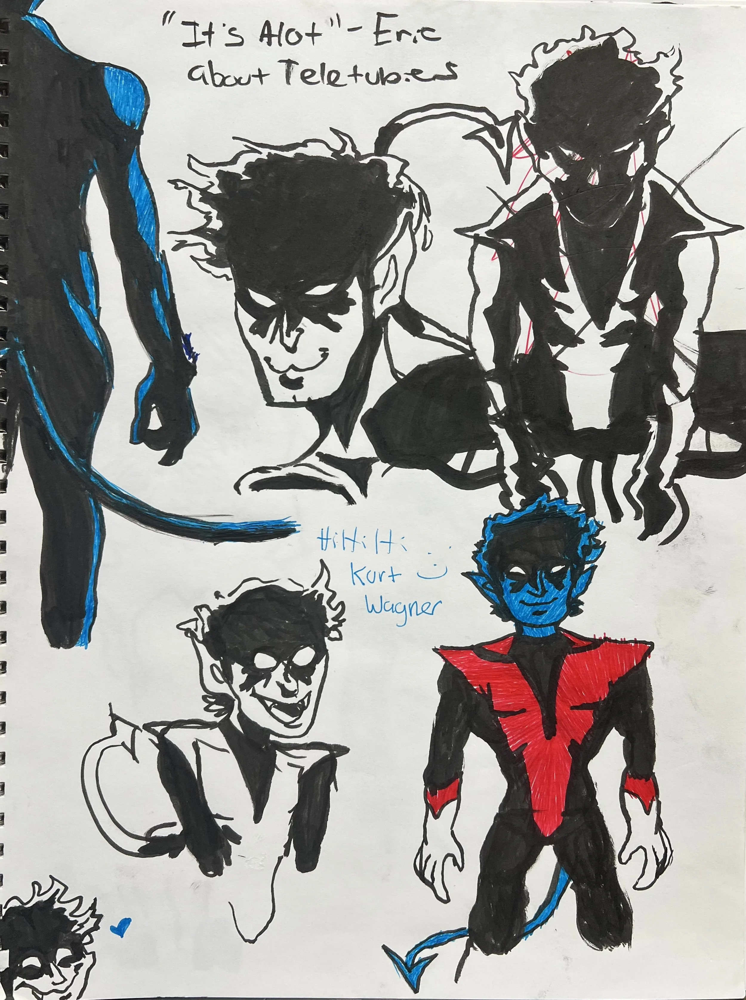 Nightcrawler Sketchbook page (Ink)
