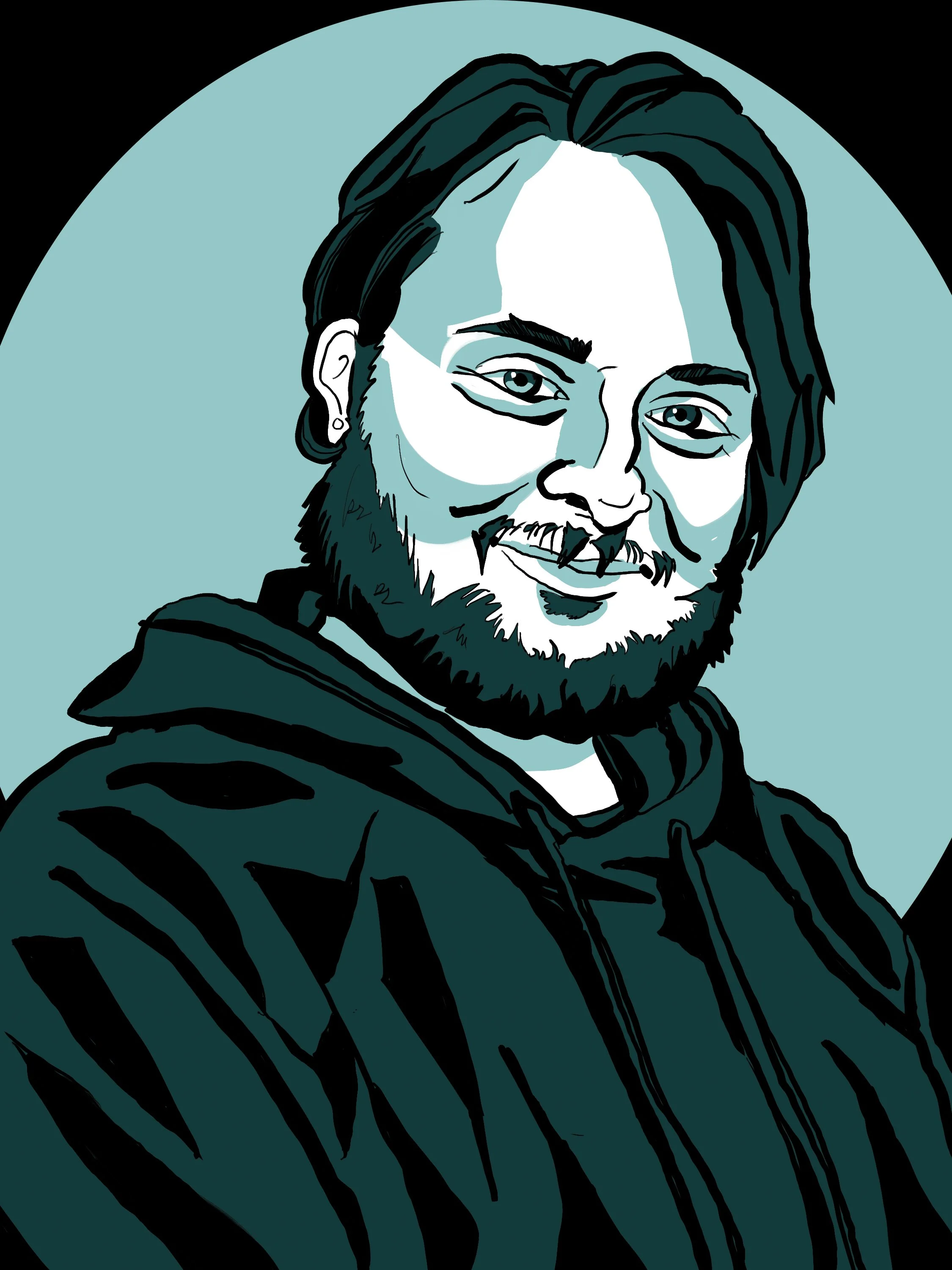 George from Salesmen After Hours  (ink and Digital)