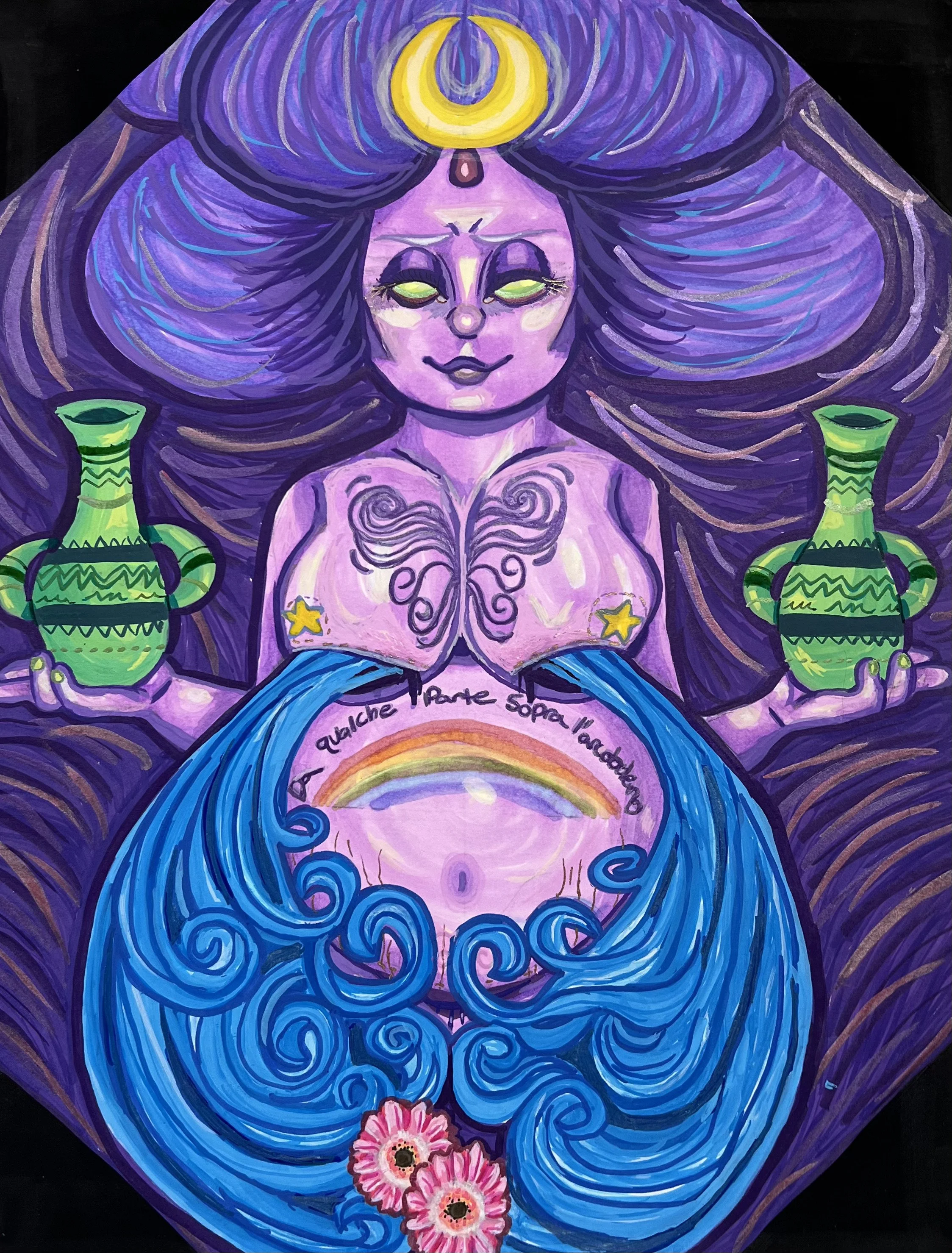 Ode to Mother (Gouache and Markers)