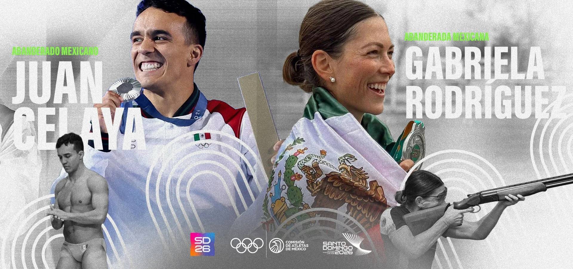 Gabriela Rodríguez y Juan Celaya, los abanderados que llevarán a México a Santo Domingo 2026