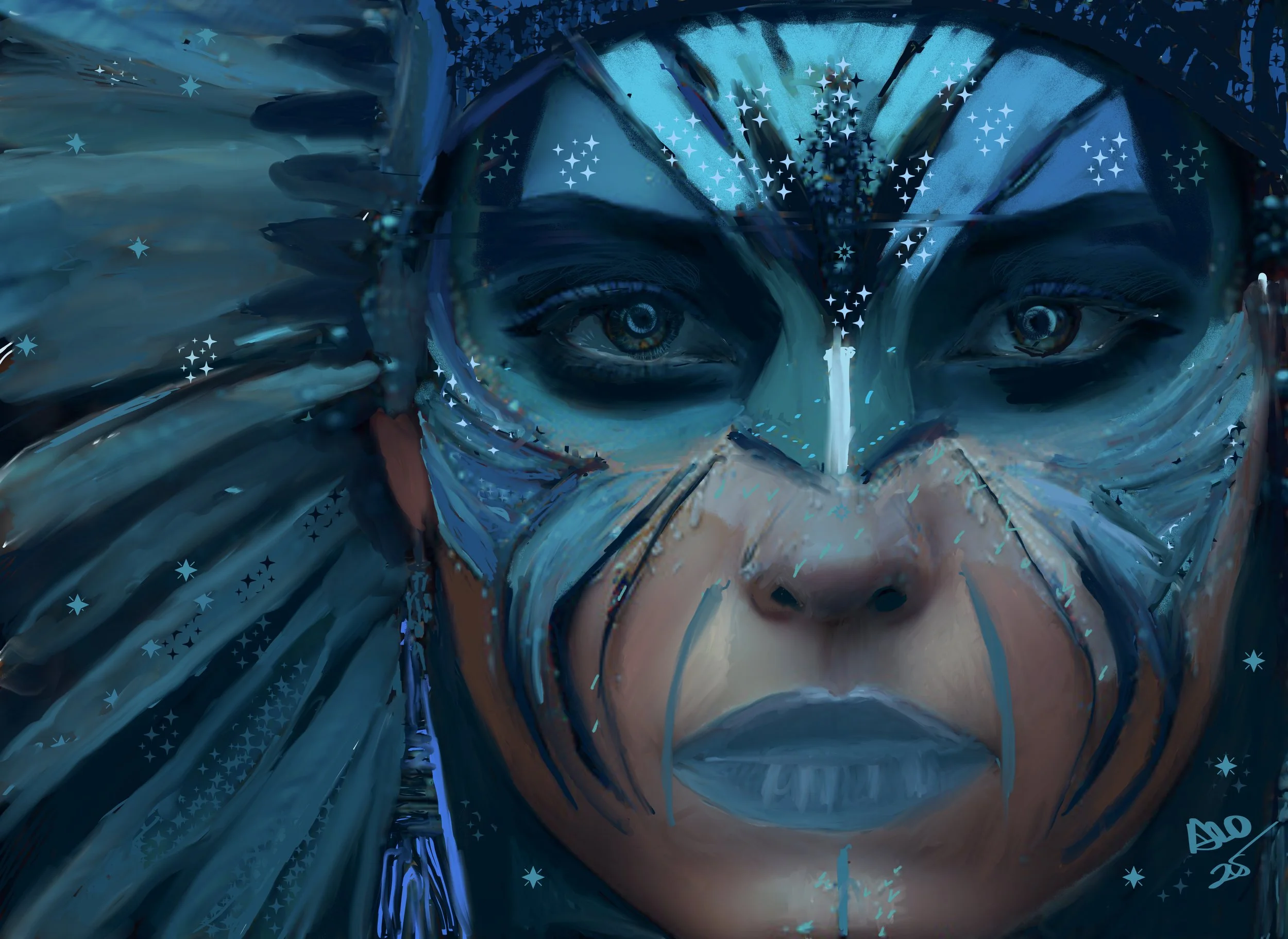 Shades of blue  canvas print 24 x36