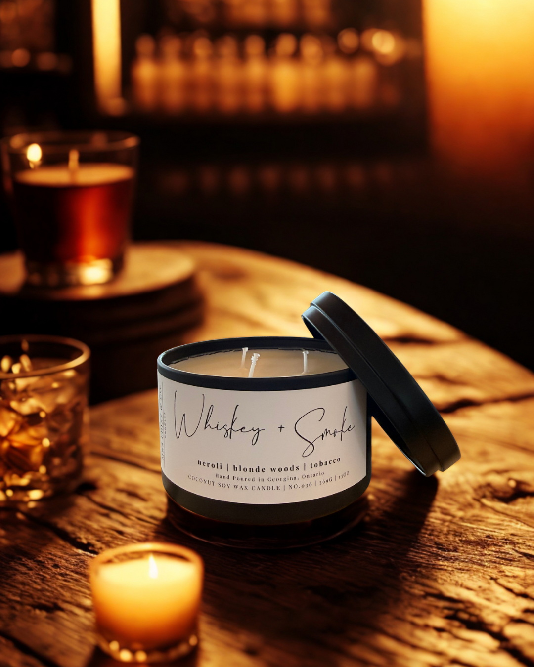 Whiskey + Smoke 13oz Three Wick Candle