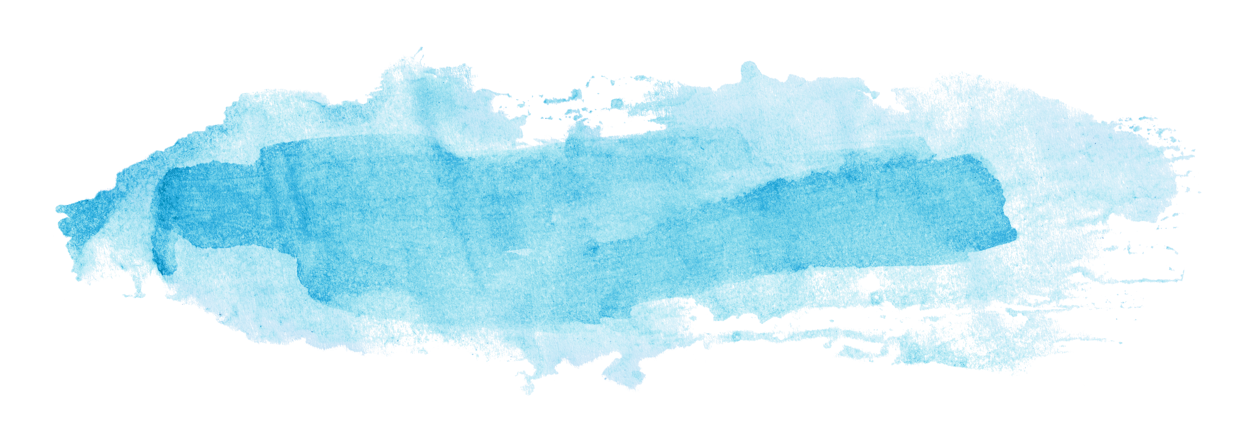 Abstract blue watercolor splash or stroke on black background.