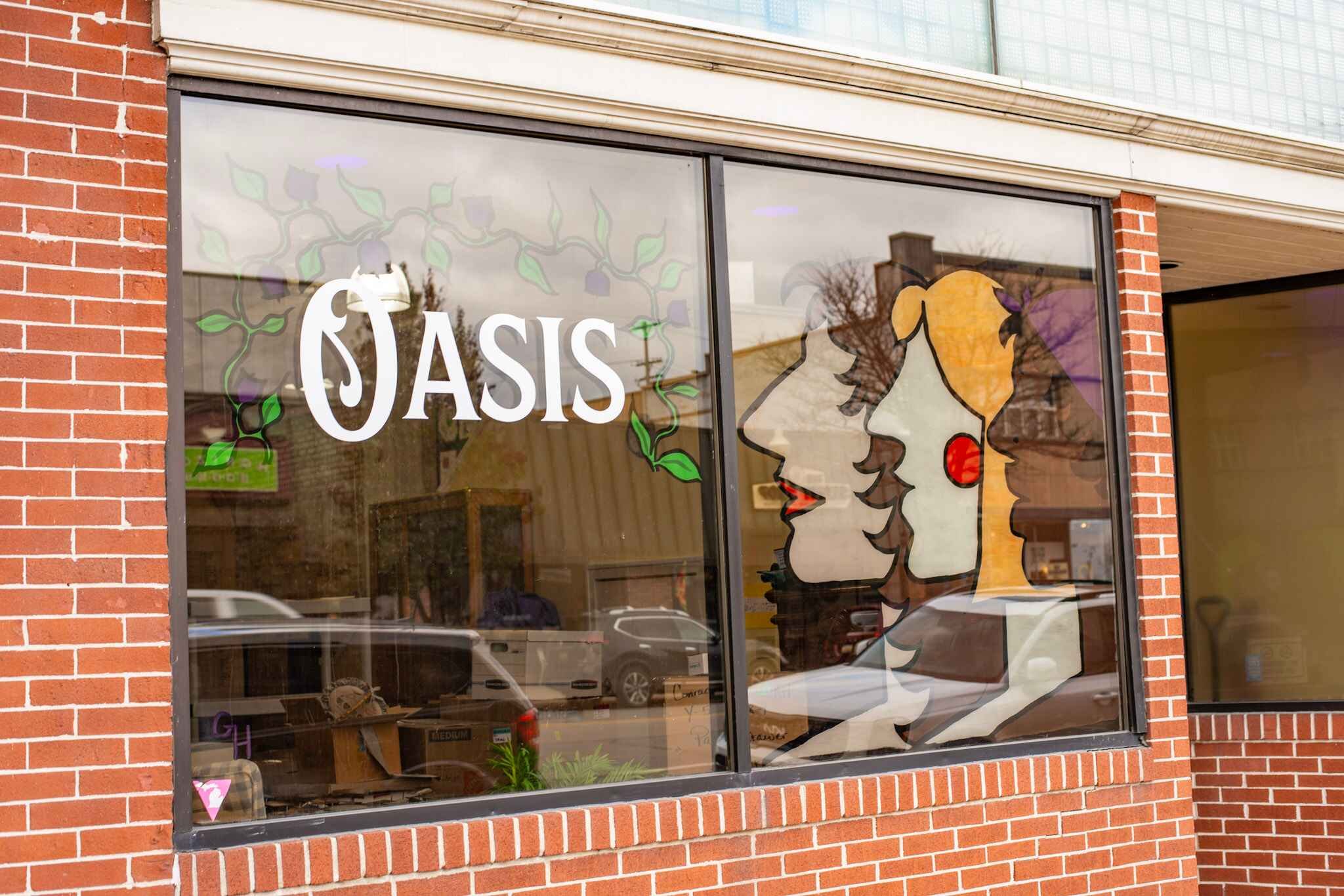 Oasis Women's Shelter mural in Cadillac, Michigan