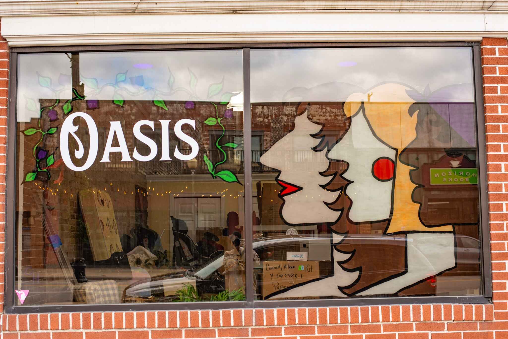 Oasis Women's Shelter mural in Cadillac, Michigan