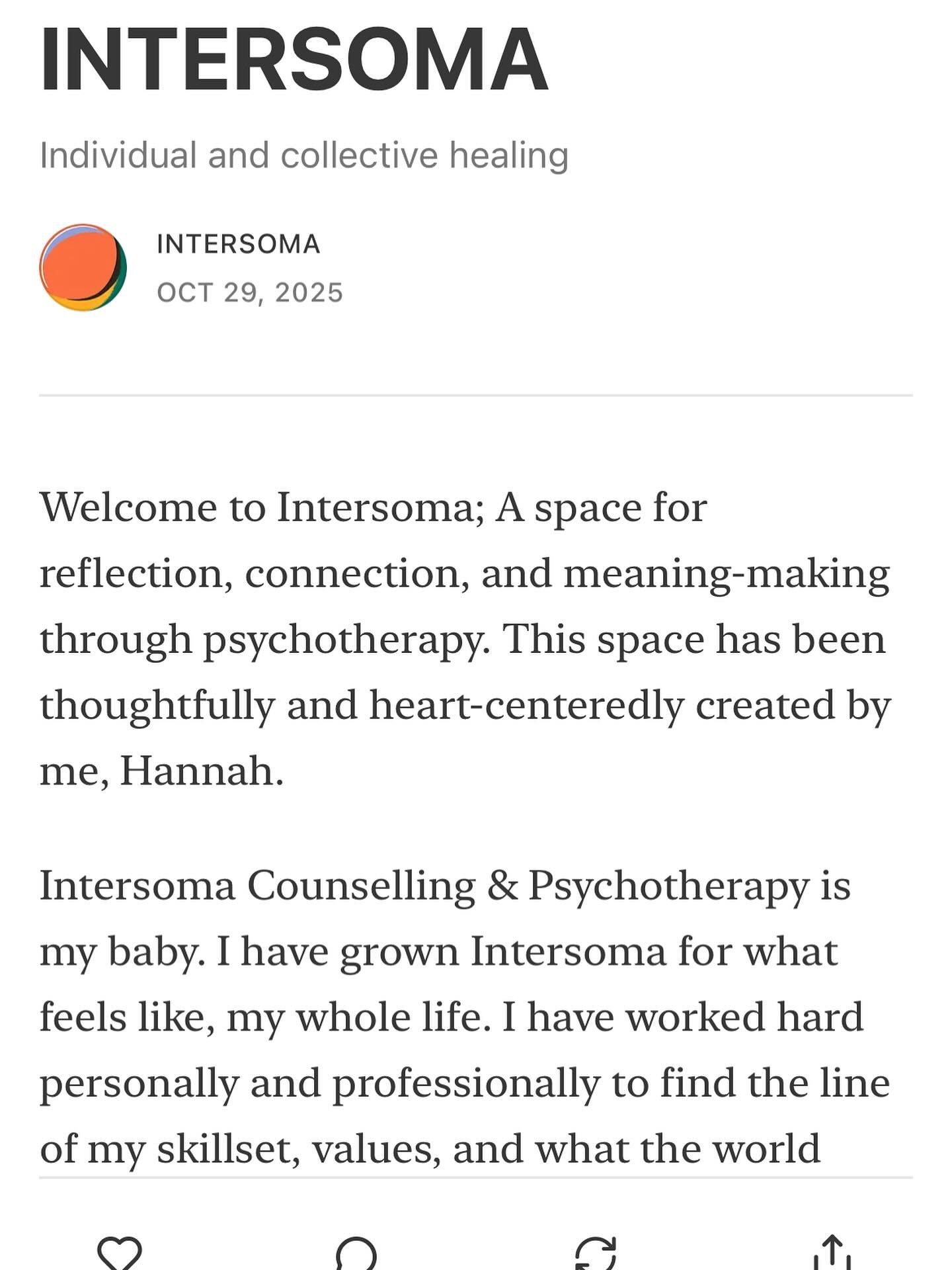 Intersoma substack &gt; link in bio