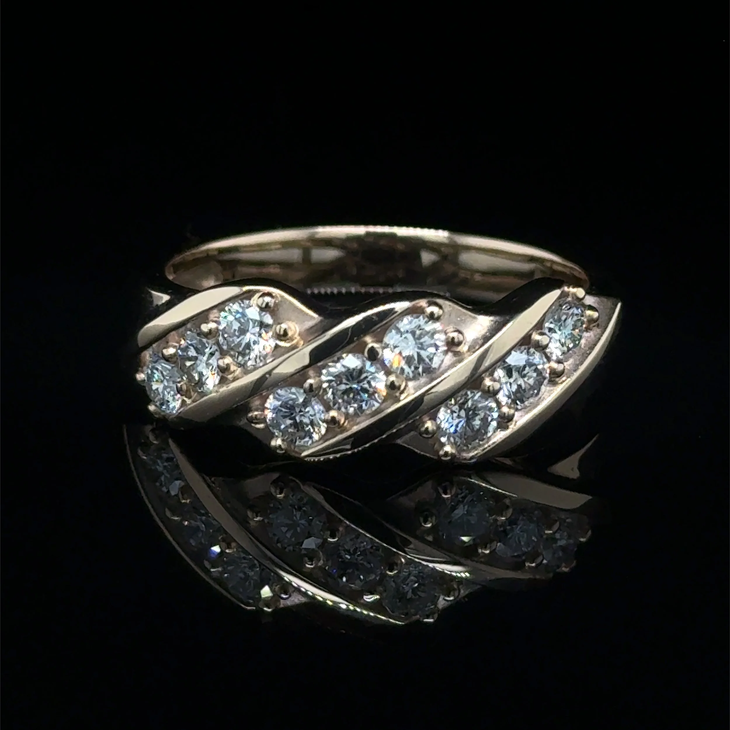 3 row men's diamond wedding band ring