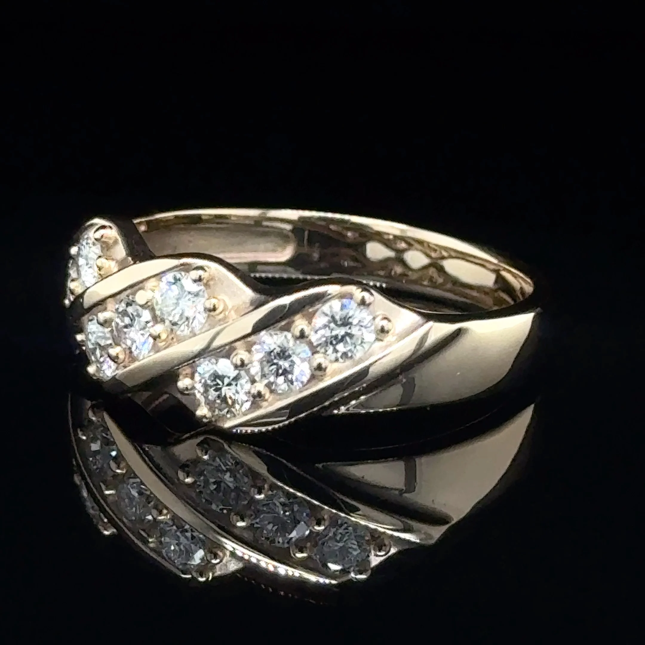 3 row men's diamond wedding band ring