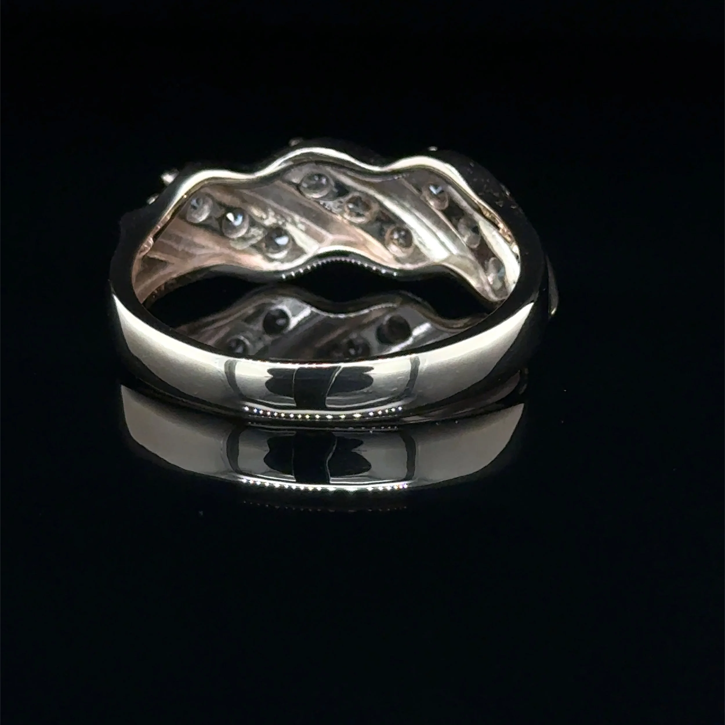 3 row men's diamond wedding band ring
