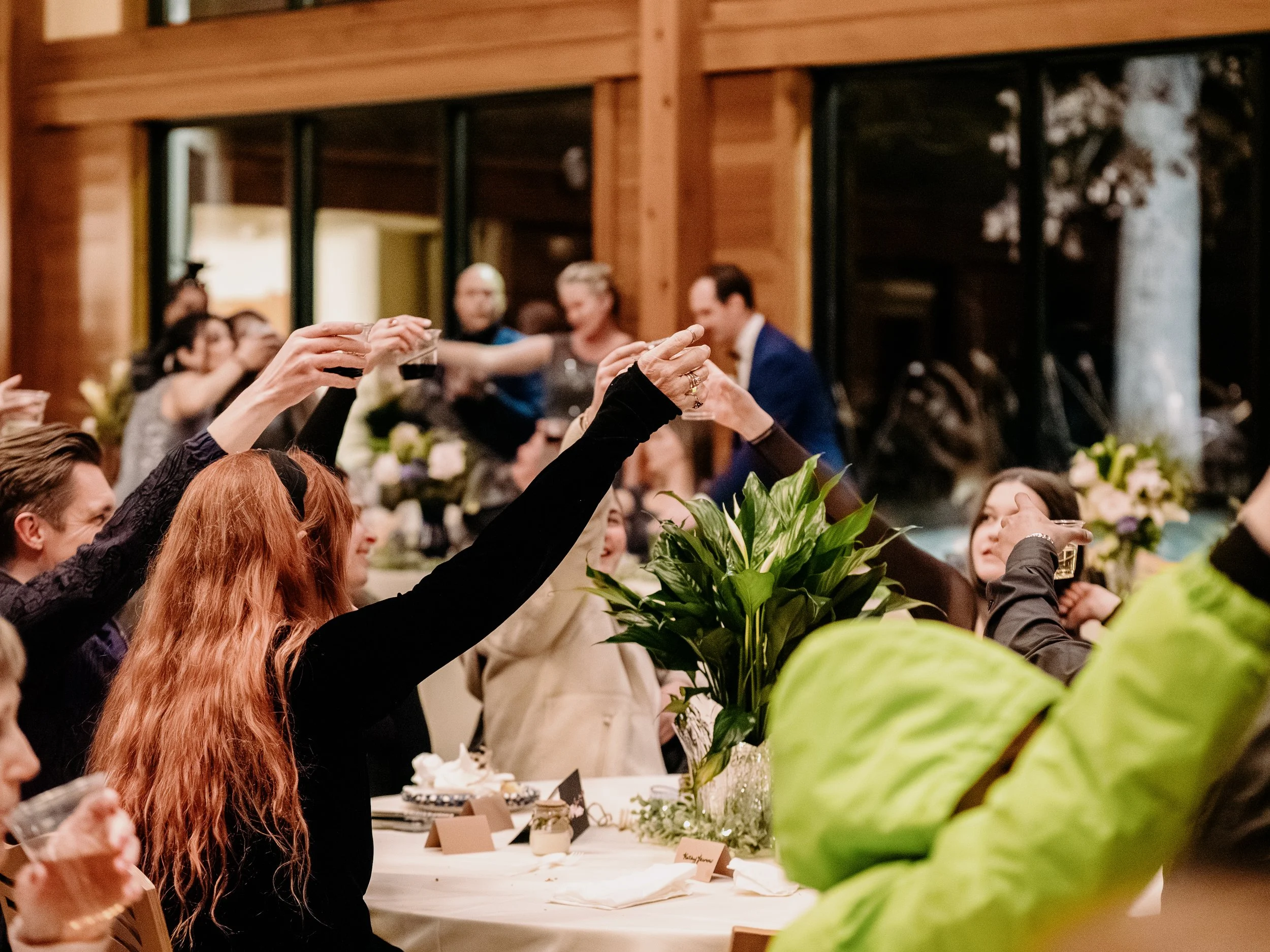 Emotional wedding toast and speech at a formal winter reception — Silverwood Park wedding, Minneapolis, MN