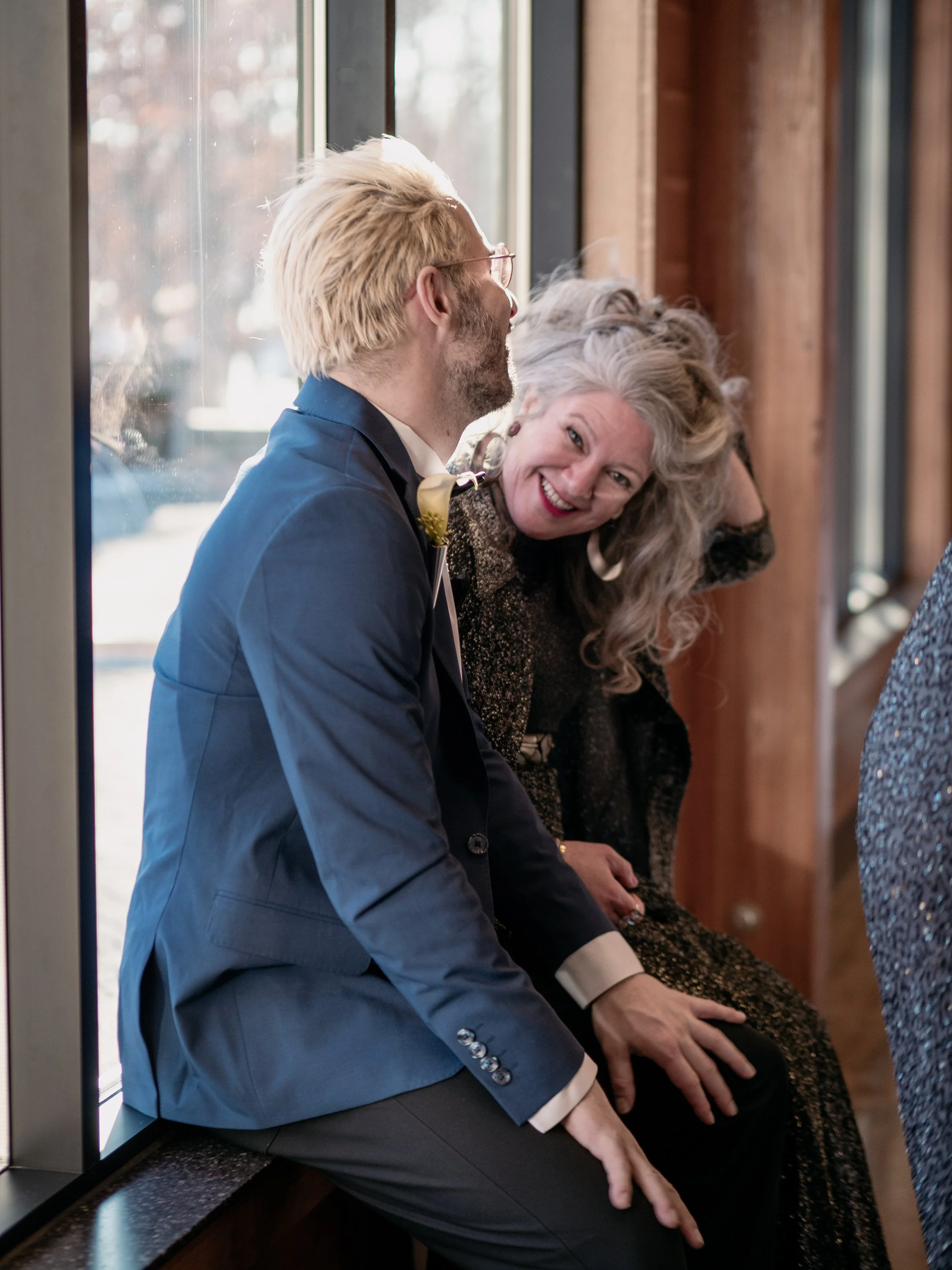 Candid family moment at a classic Minneapolis winter wedding — Silverwood Park wedding photography by Madeline H Nelson