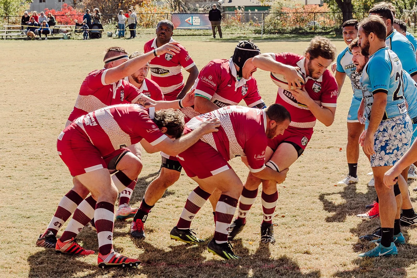 Asheville Men's Rugby push for a try