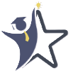Illustration of two cartoon-like figures, one holding the other, with a star in the background and a spark above