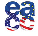 Illustration of the number 2024 with a blue background, featuring the European Union flag and the United States flag.