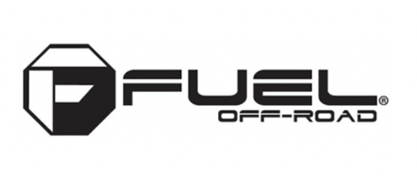 FUEL OFF-ROAD logo featuring a stylized hexagonal emblem with a droplet shape inside, next to the words "FUEL OFF-ROAD" in bold black font.