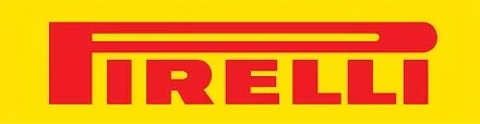 Pirelli logo with yellow background and red text